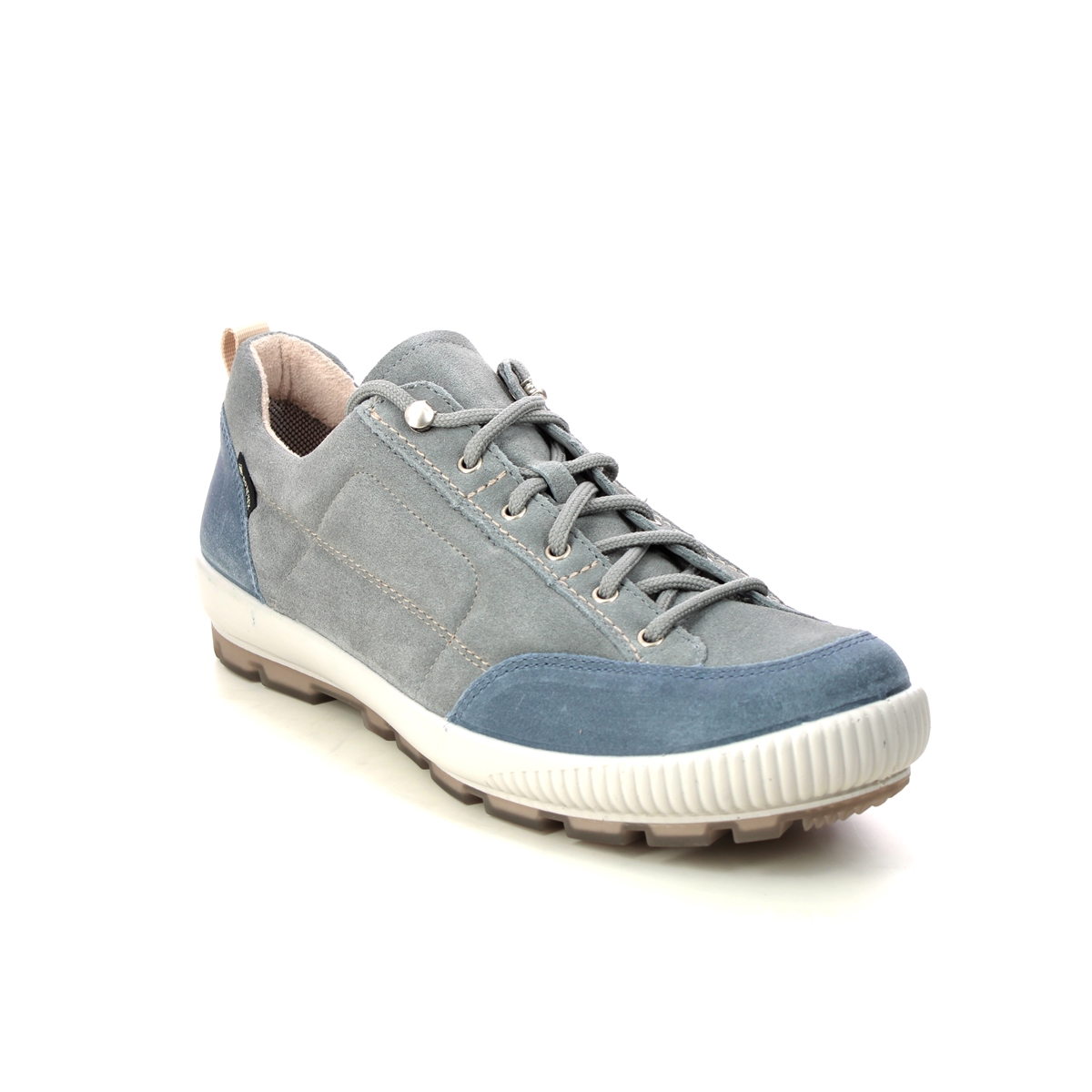 Legero Tanaro Trek Gtx Blue Grey Womens Walking Shoes 2000210-2410 in a Plain Leather in Size 6.5