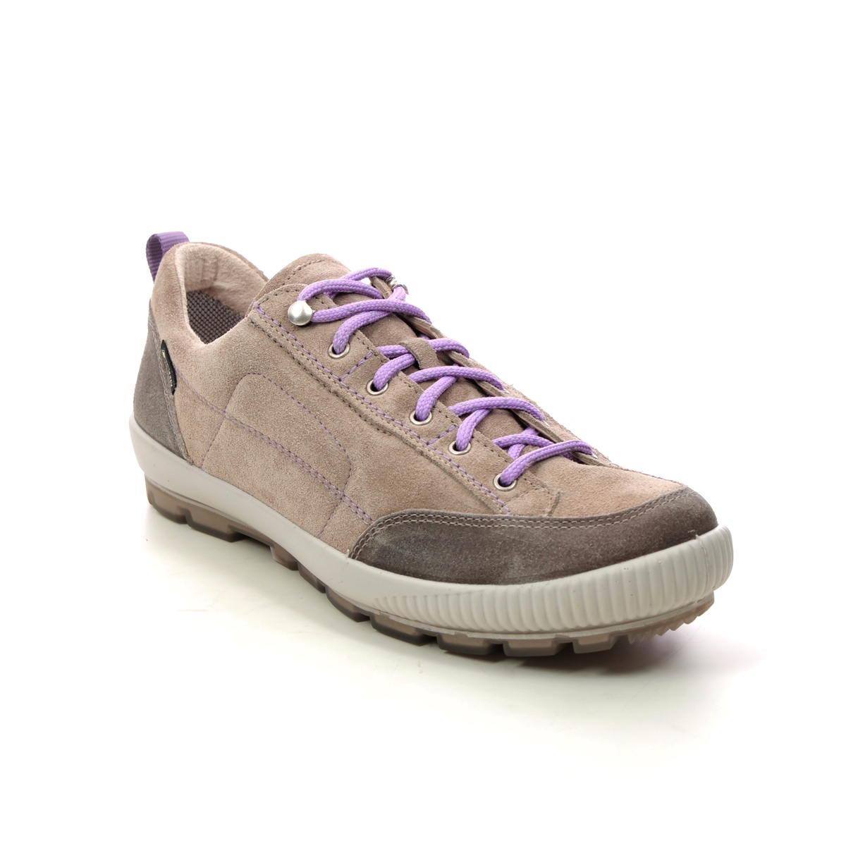 Legero Tanaro Trek Gtx Beige Leather Womens Walking Shoes 2000210-4500 In Size 8 In Plain Beige Leather