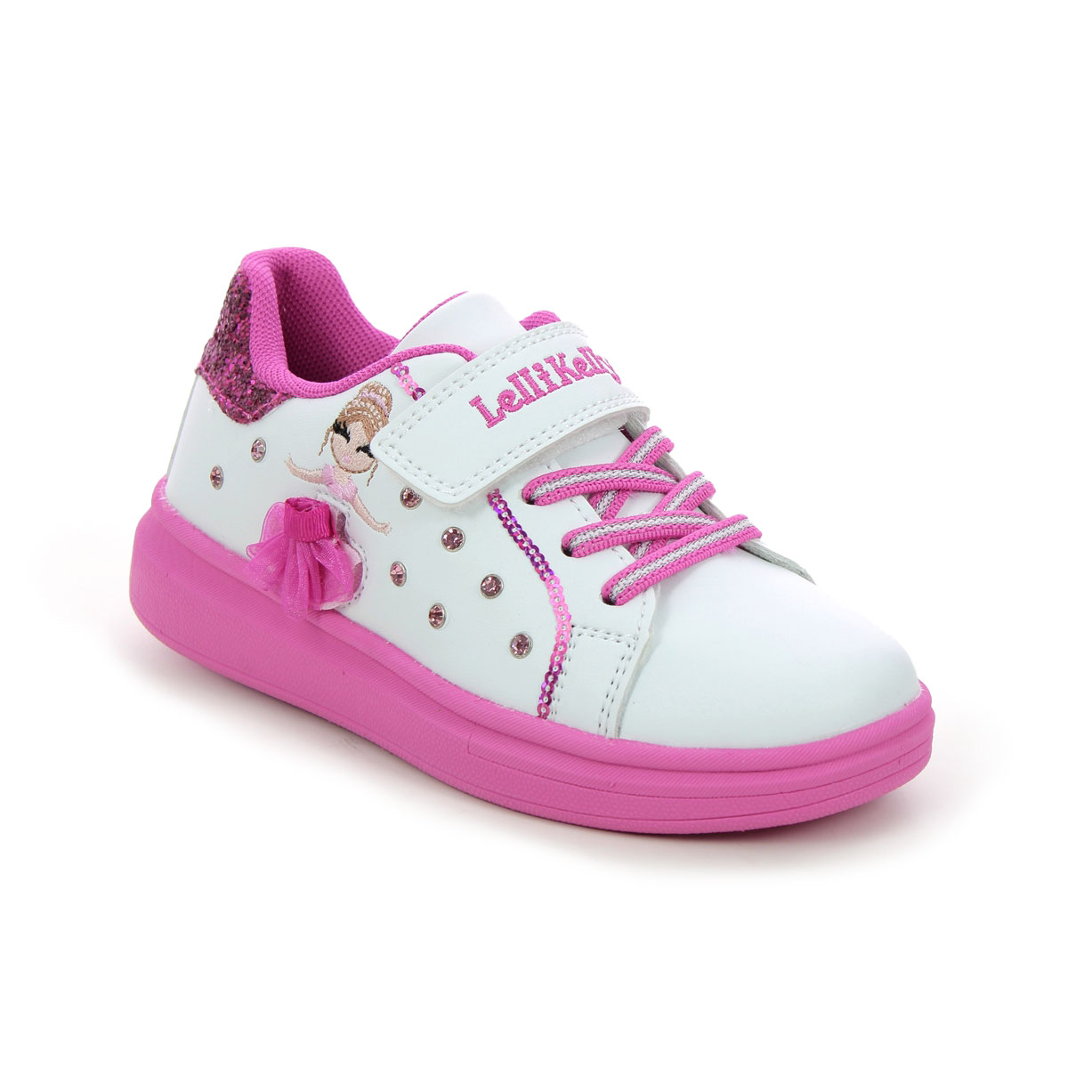 Lelli Kelly Mille Stelle Princess White Pink Kids girls trainers LK4826-AA63 in a Plain Man-made in Size 35