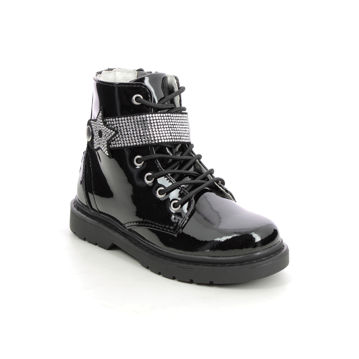 Lelli Kelly Stella Stellina Black patent Kids Girls boots LK2330-FB01 in a Plain  in Size 30