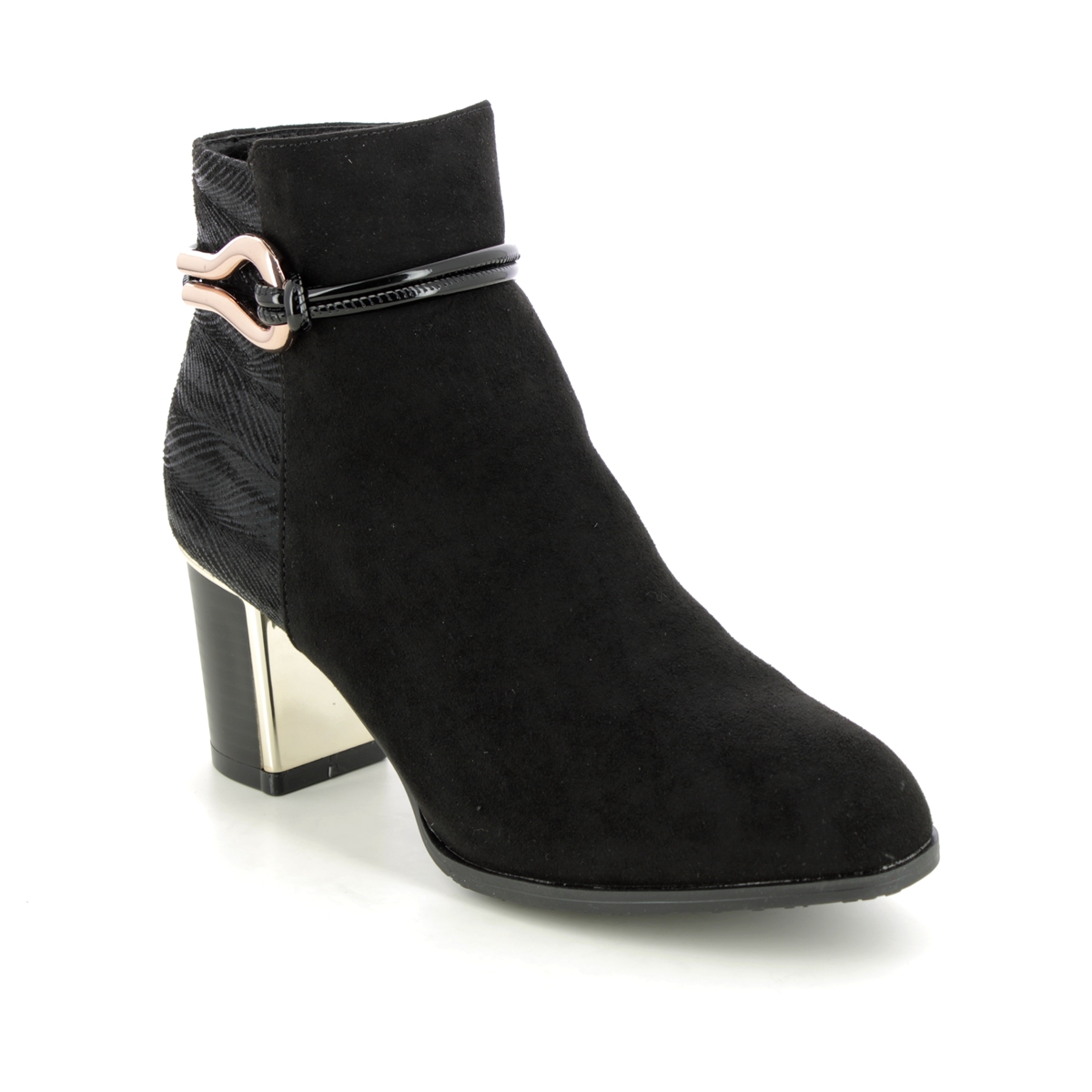 Lotus Autumn Greeve Black Womens Heeled Boots in a Plain  in Size 3