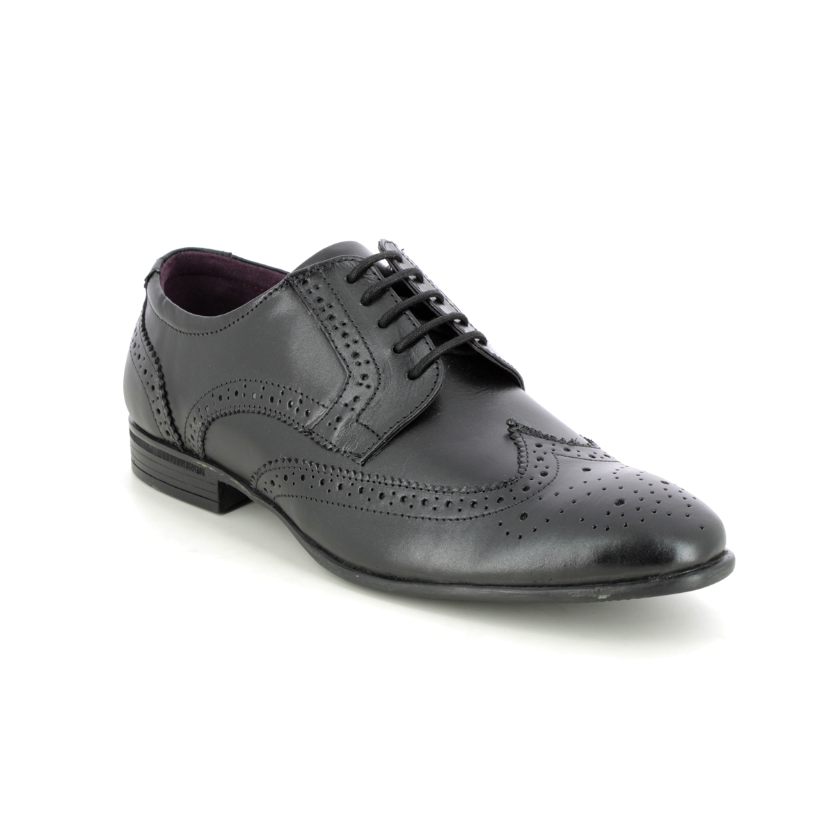 Lotus Easton Black leather Mens Brogues in a Plain Leather in Size 11