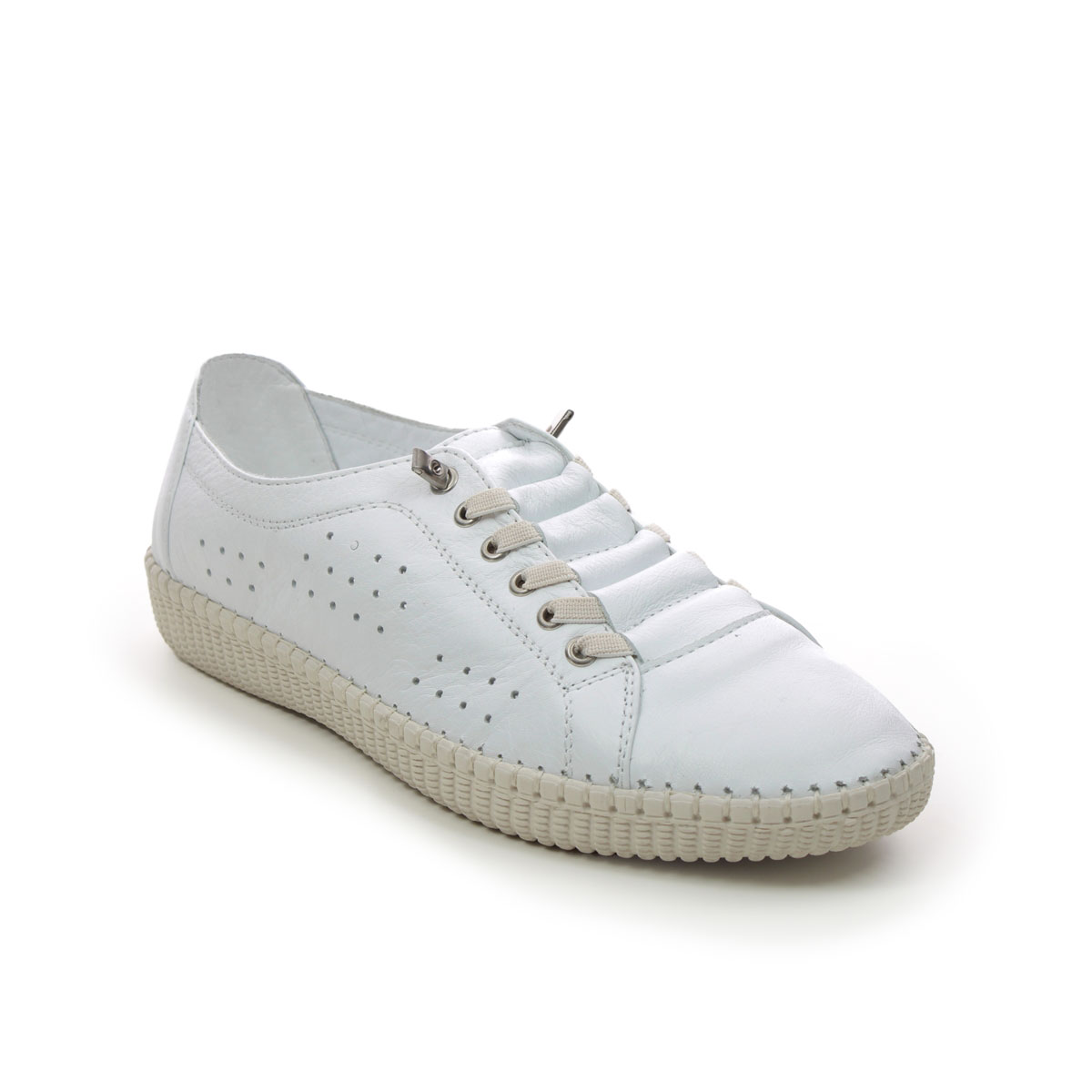 Lotus Kamari Sarah WHITE LEATHER Womens Comfort Slip On Shoes in a Plain Leather in Size 6