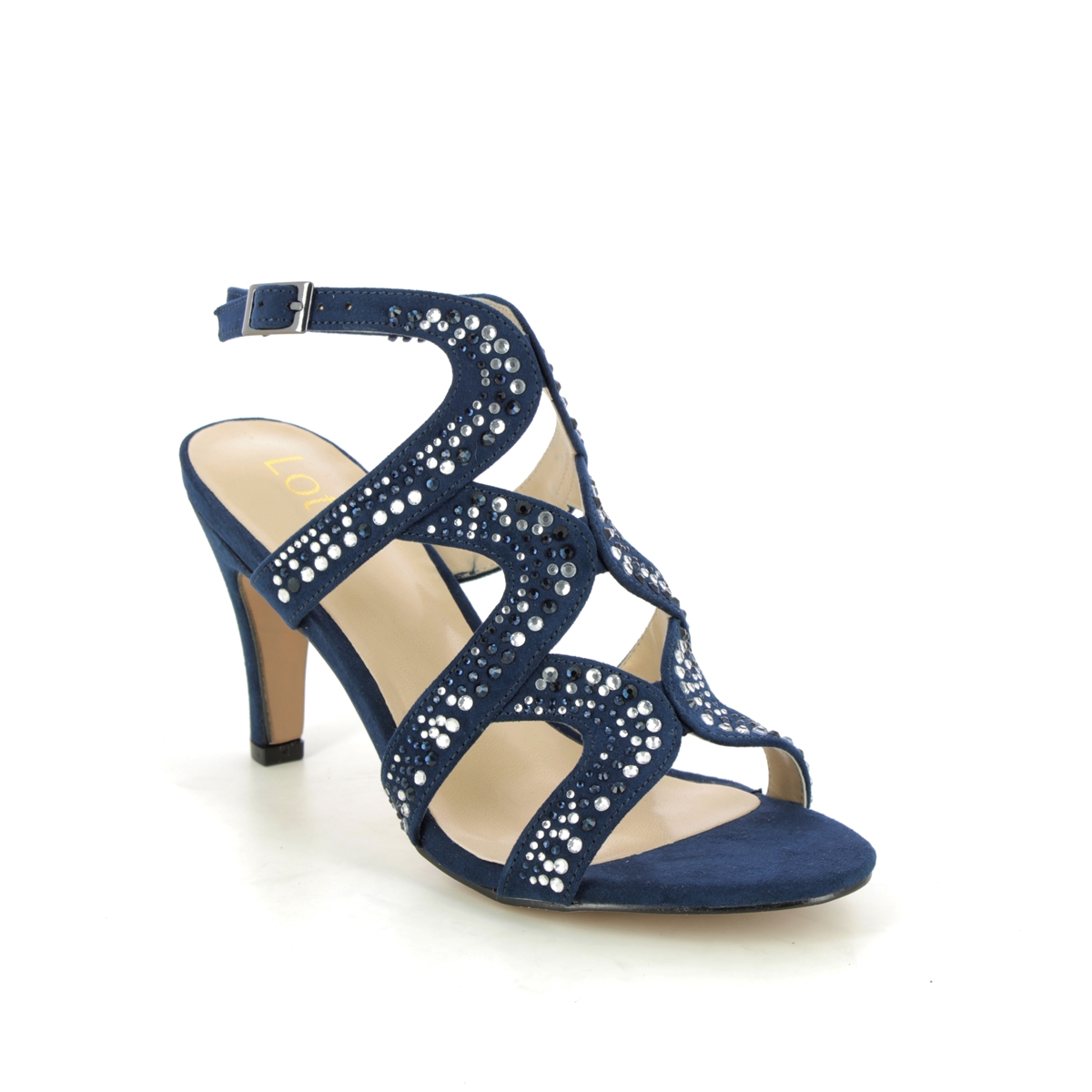 Lotus Kelsey Navy Glitz Womens Heeled Sandals in a Plain  in Size 4