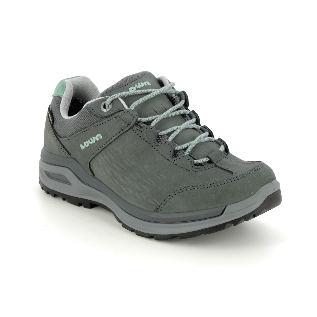 Lowa Locarno Gtx Wide Womens Walking Shoes In Grey Nubuck 320817-9781 In Regular Fit Ladies Uk Size 5.5 In Plain Grey Nubuck