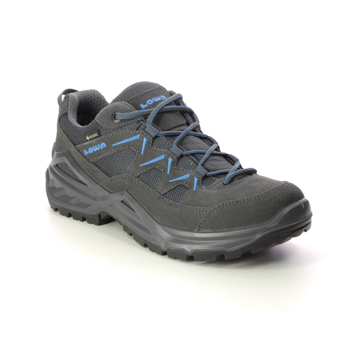 Lowa Sirkos Gtx Lo M Mens Walking Shoes In Grey Blue 310805-9704 In Regular Fit Mens Uk Size 8 In Plain Grey Blue