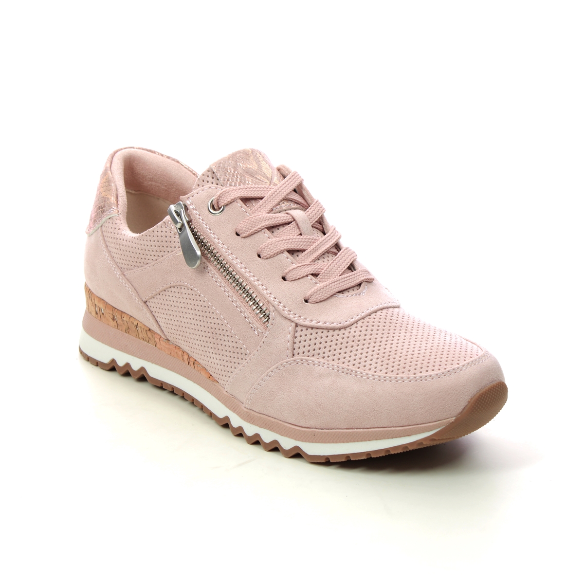 Marco Tozzi Bonallo Cork Rose Pink Womens Trainers 23781-20-523 In Size 38 In Plain Rose Pink
