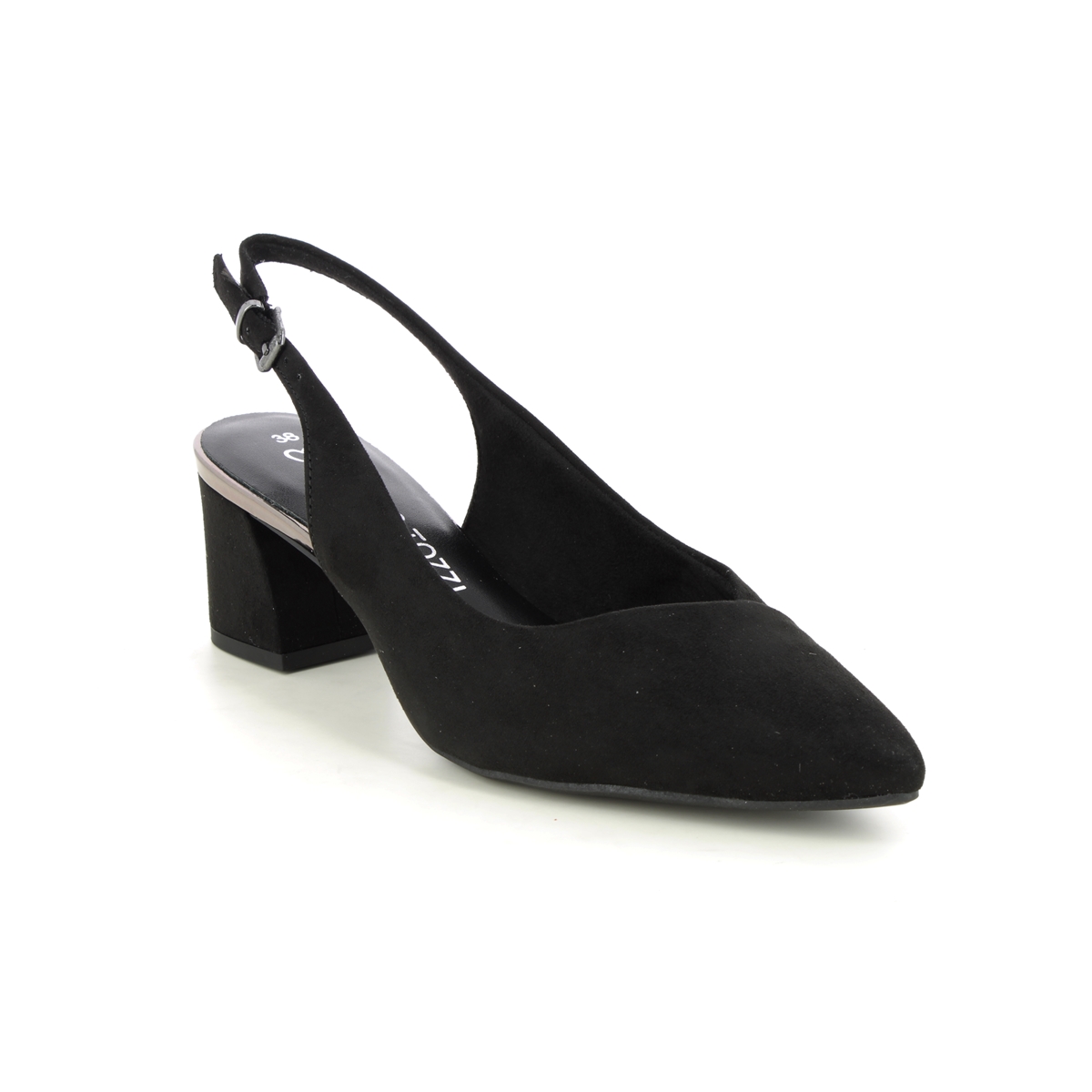Marco Tozzi Rila Black Womens Slingback Shoes 29602-42-001 in a Plain Textile in Size 41