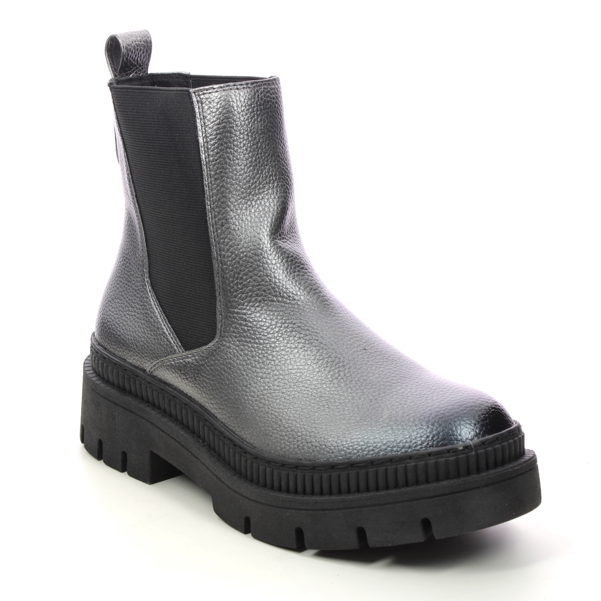 Marco Tozzi Rostra Chelsea Pewter Womens Chelsea Boots 25822-41-915 In Size 37 In Plain Pewter