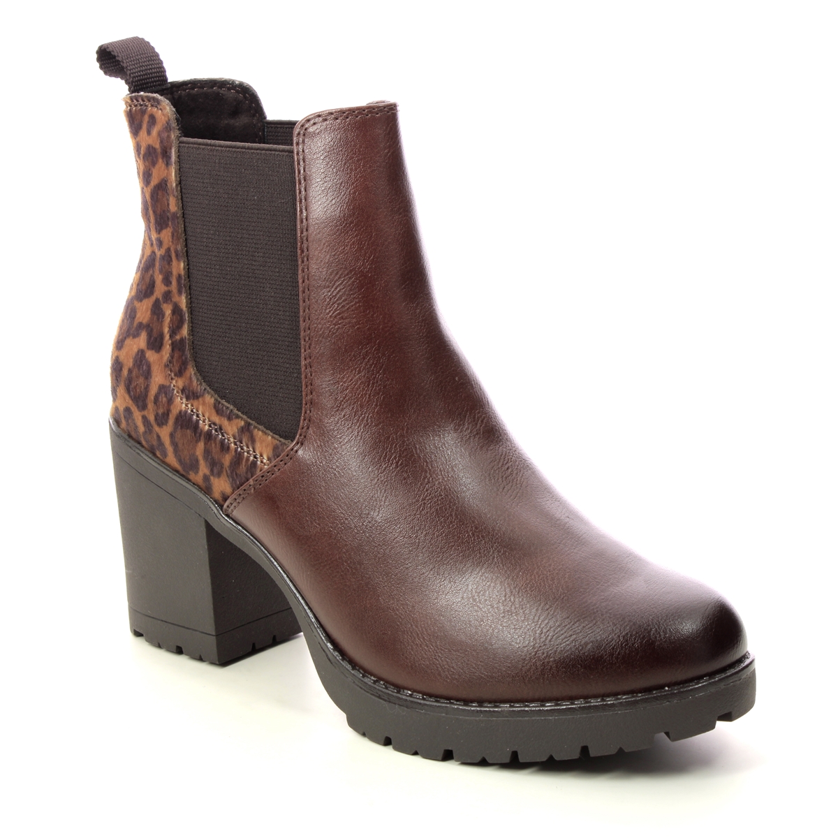 Marco Tozzi Saga   Chelsea Leopard Print Womens Ankle Boots 25414-41-387 In Size 36 In Plain Leopard Print