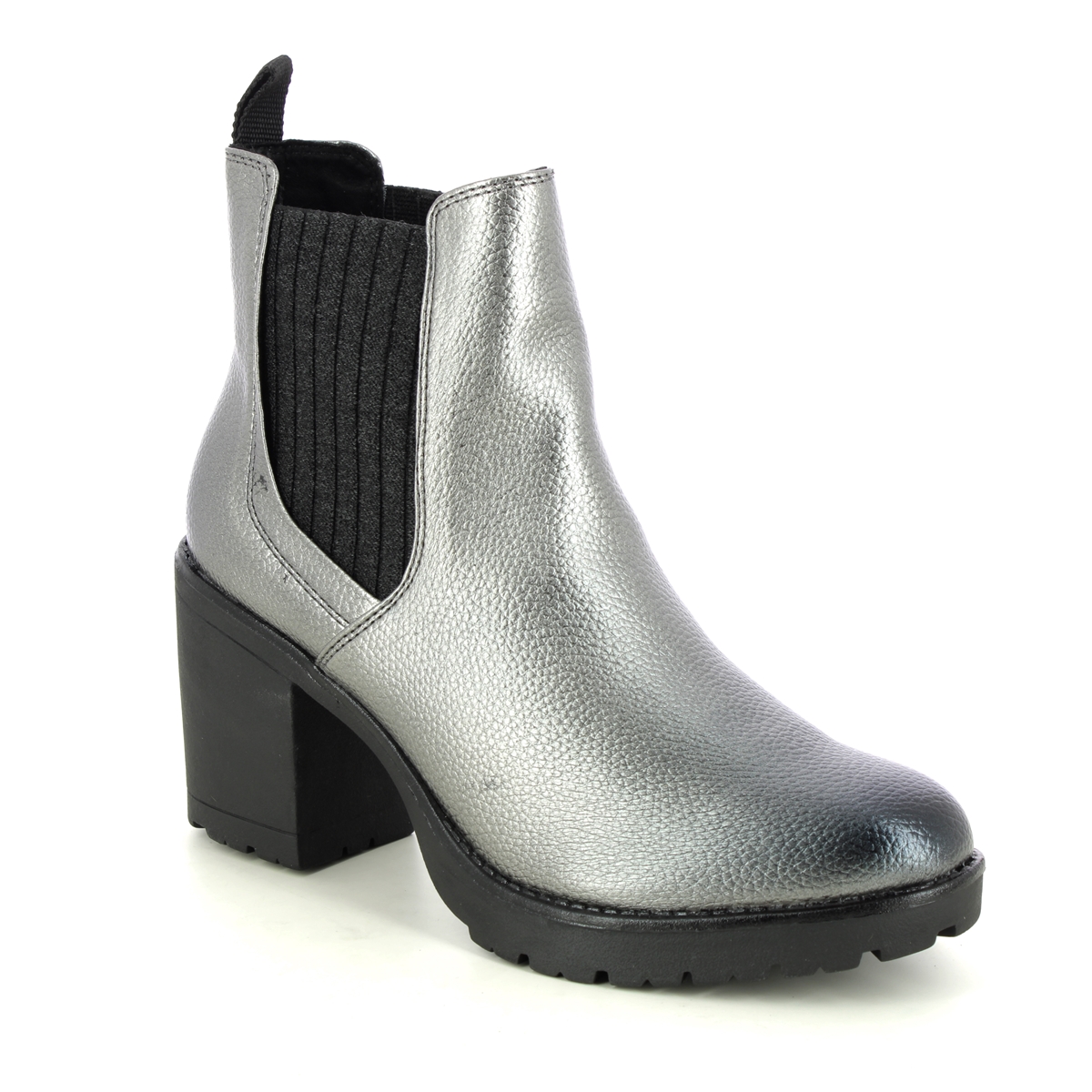 Marco Tozzi Saga  Chelsea Pewter Womens ankle boots 25414-41-915 in a Plain Man-made in Size 40