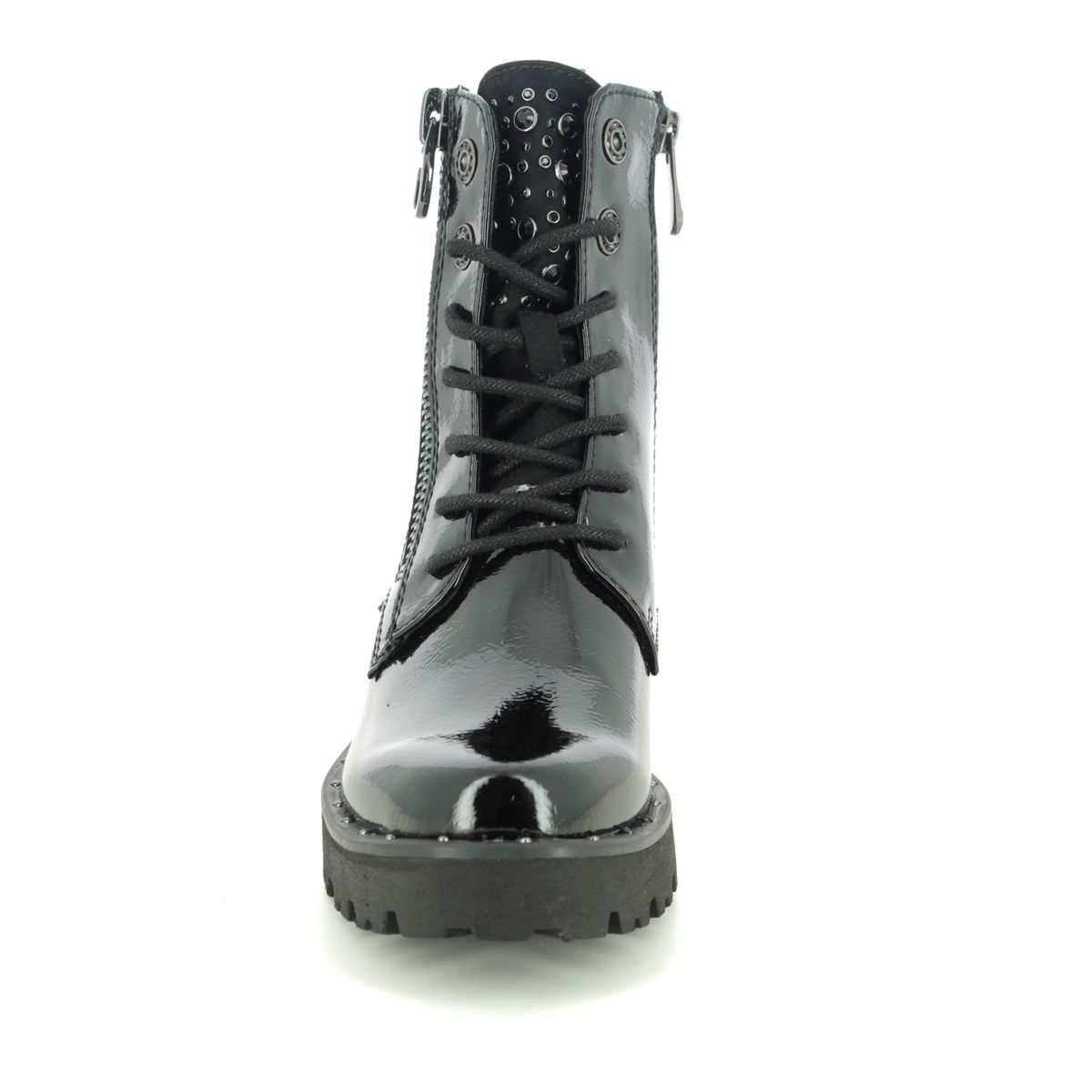 Marco Tozzi Verda Black patent Up Boots
