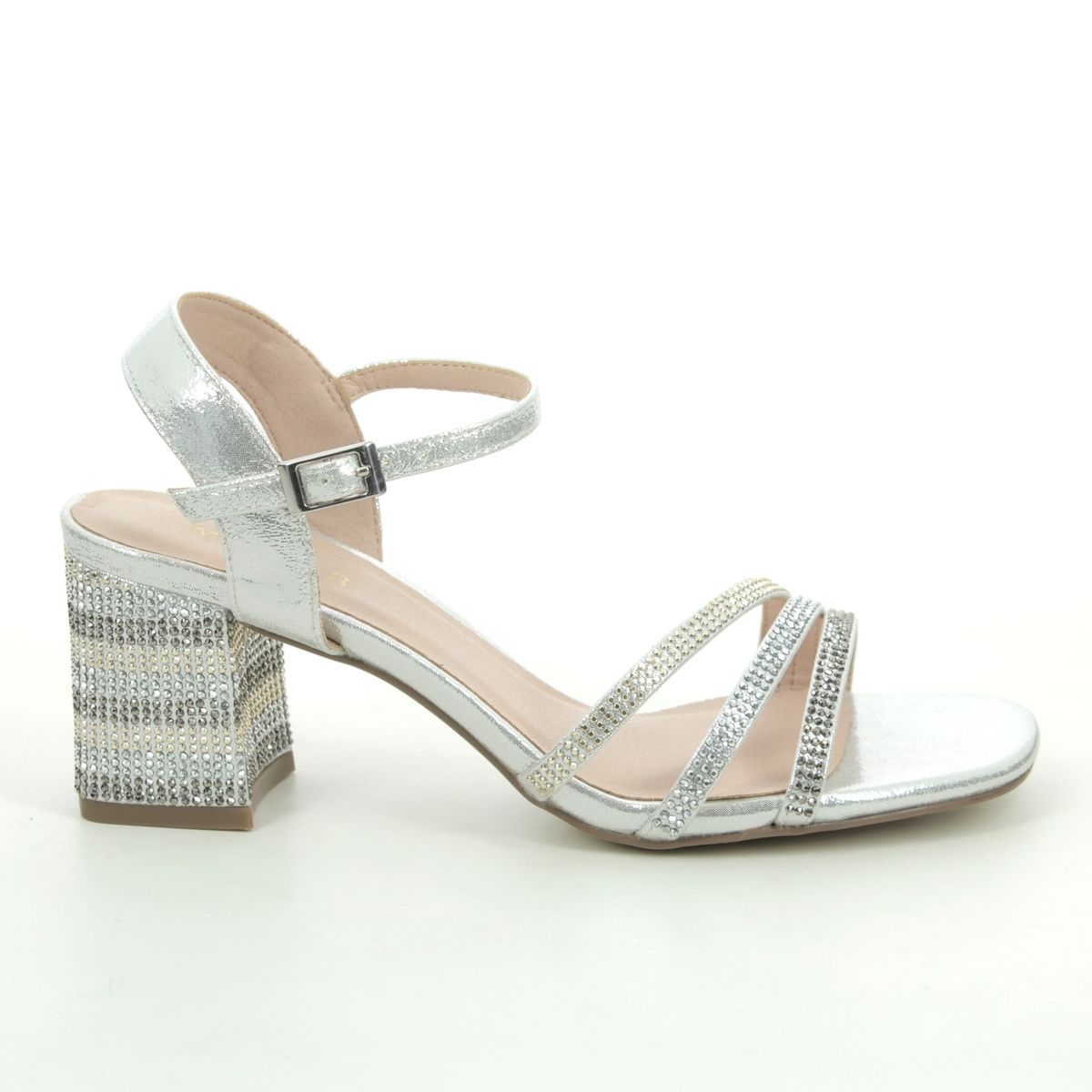 Menbur Teora 20845-09 Silver Heeled Sandals