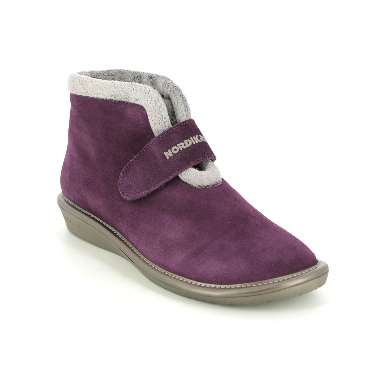 Nordikas Norvel Boot Purple Suede Womens Slippers 280-O4 In Size 37 In Plain Purple Suede