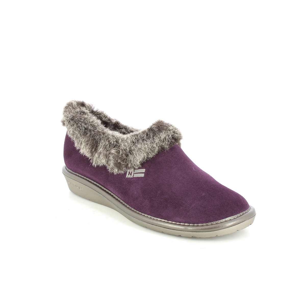 Nordikas Toasty Fur Purple Suede Womens Slippers 1358-95 In Size 37 In Plain Purple Suede