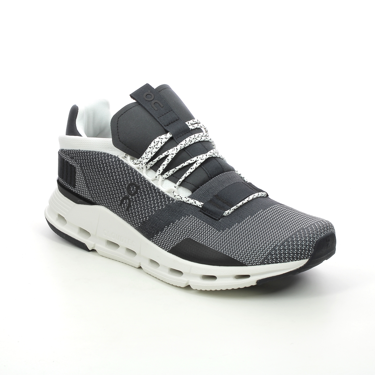 On Running Cloudnova Mens Black and White Trainers