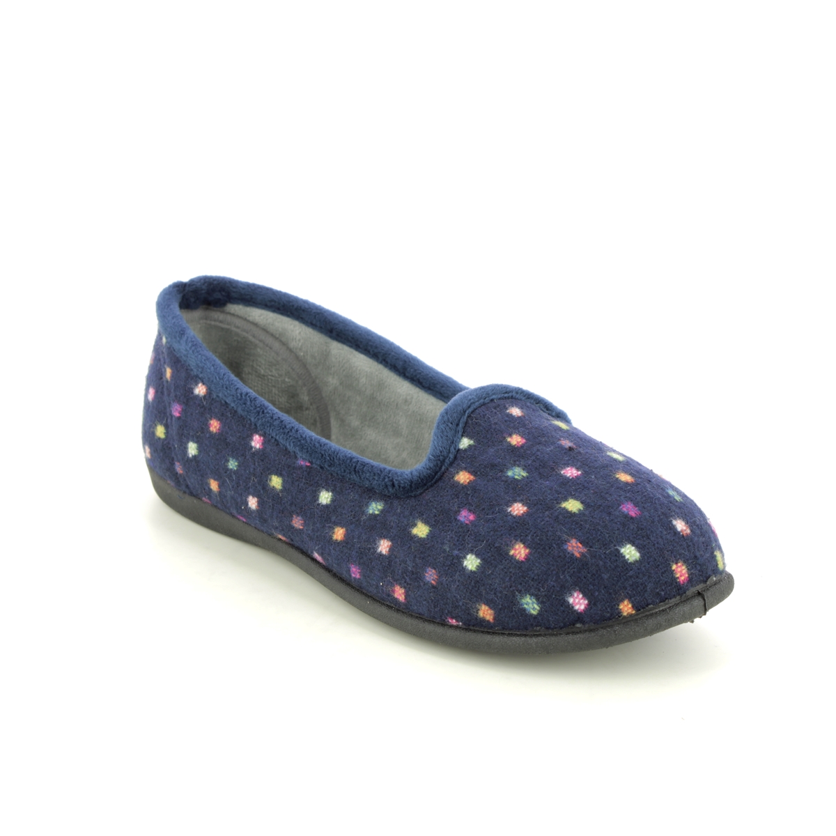 Padders Albertine Navy Womens slippers 3274-4076 in a Plain Microsuede in Size 4