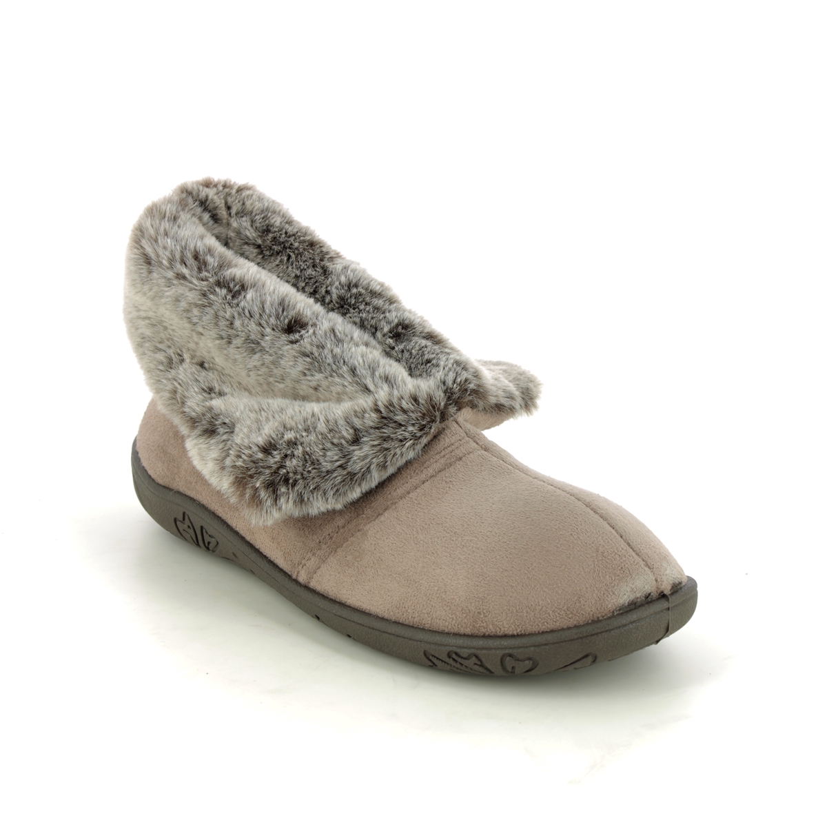 Padders Esme  Ee Fit Taupe Womens slippers 4050-2807 in a Plain Textile in Size 4