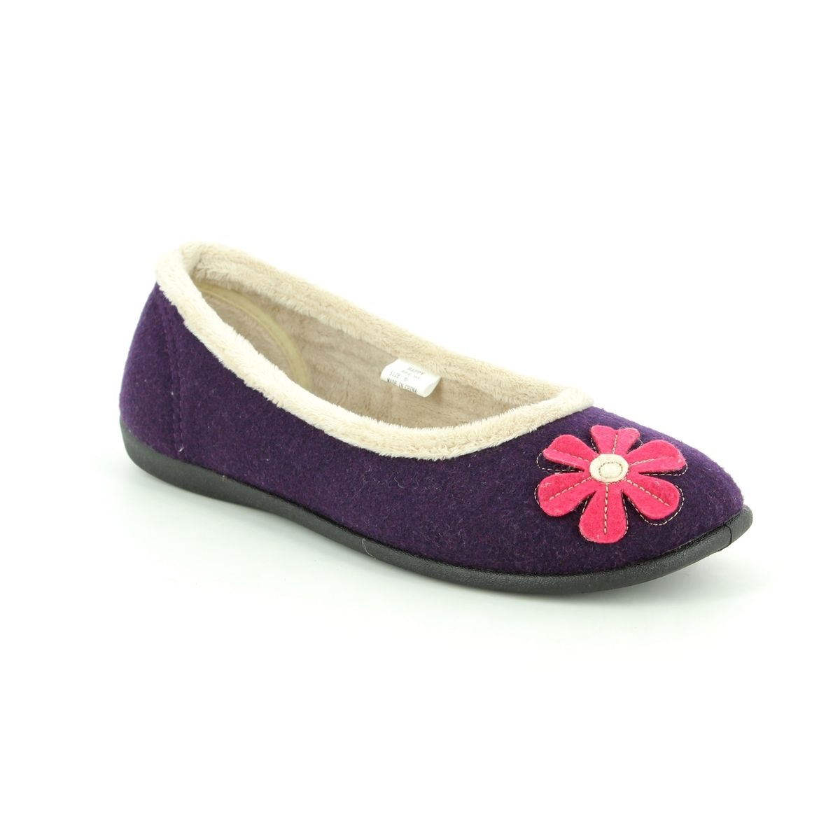 Padders Happy E Fit Purple multi Womens slippers 464-95 in a Plain Microsuede in Size 3