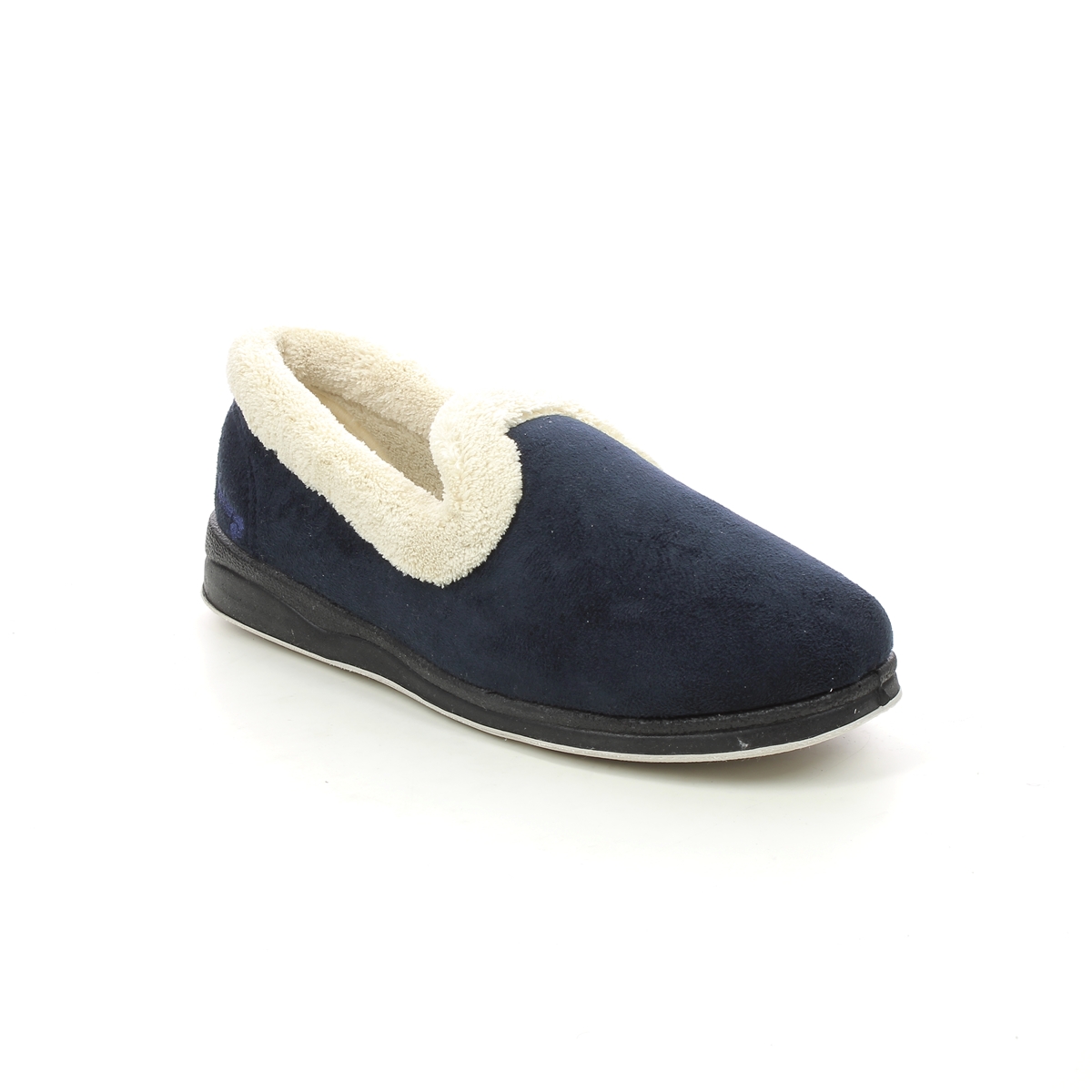 Padders Repose Navy Womens slippers 406-24 in a Plain Textile in Size 5