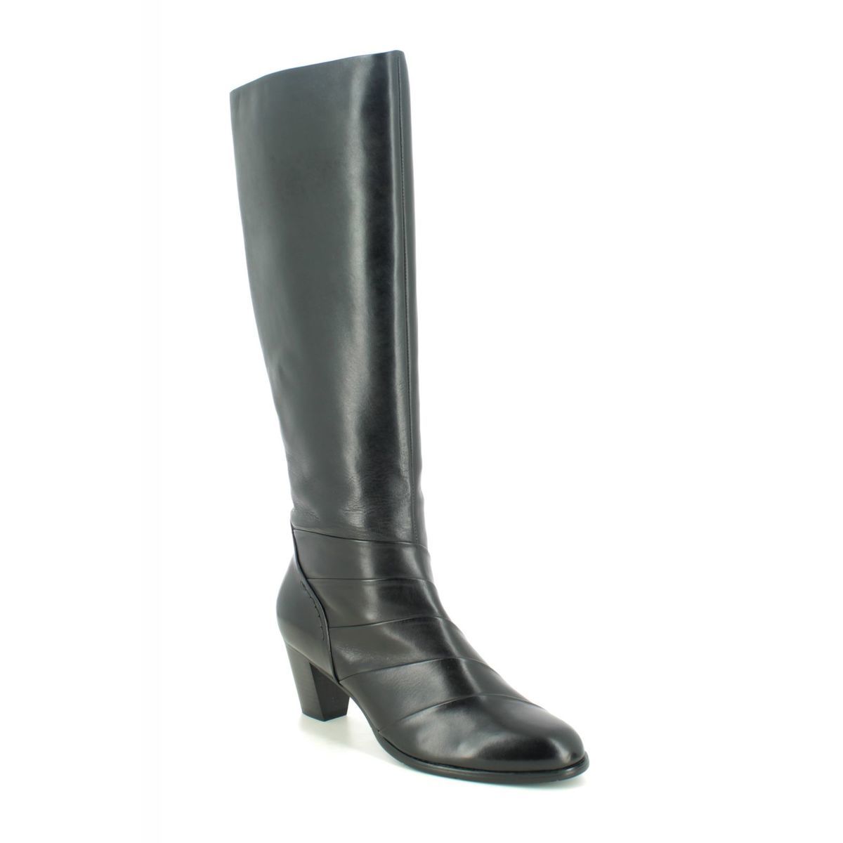 Regarde Le Ciel Sonia  75 Black Leather Womens Boots 2075-003 Knee High Boots In Soft Black Leather Leather In Size 36