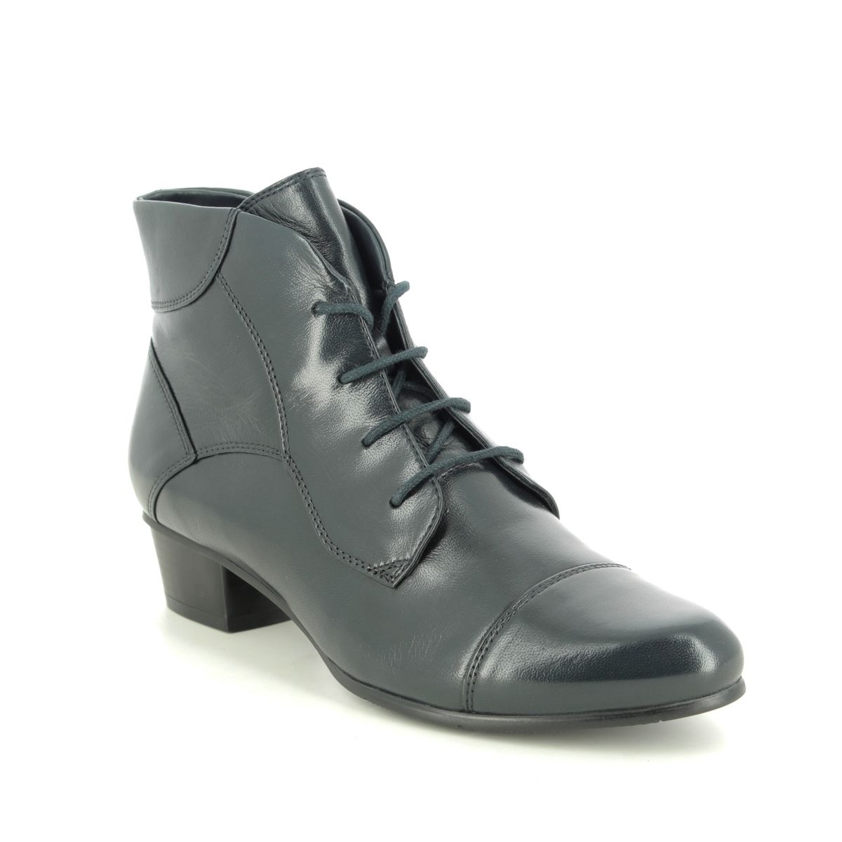 Regarde Le Ciel Stefany 123 Lace Navy Leather Womens Boots 0123-150 Ankle Boots In Soft Navy Leather Leather In Size 36