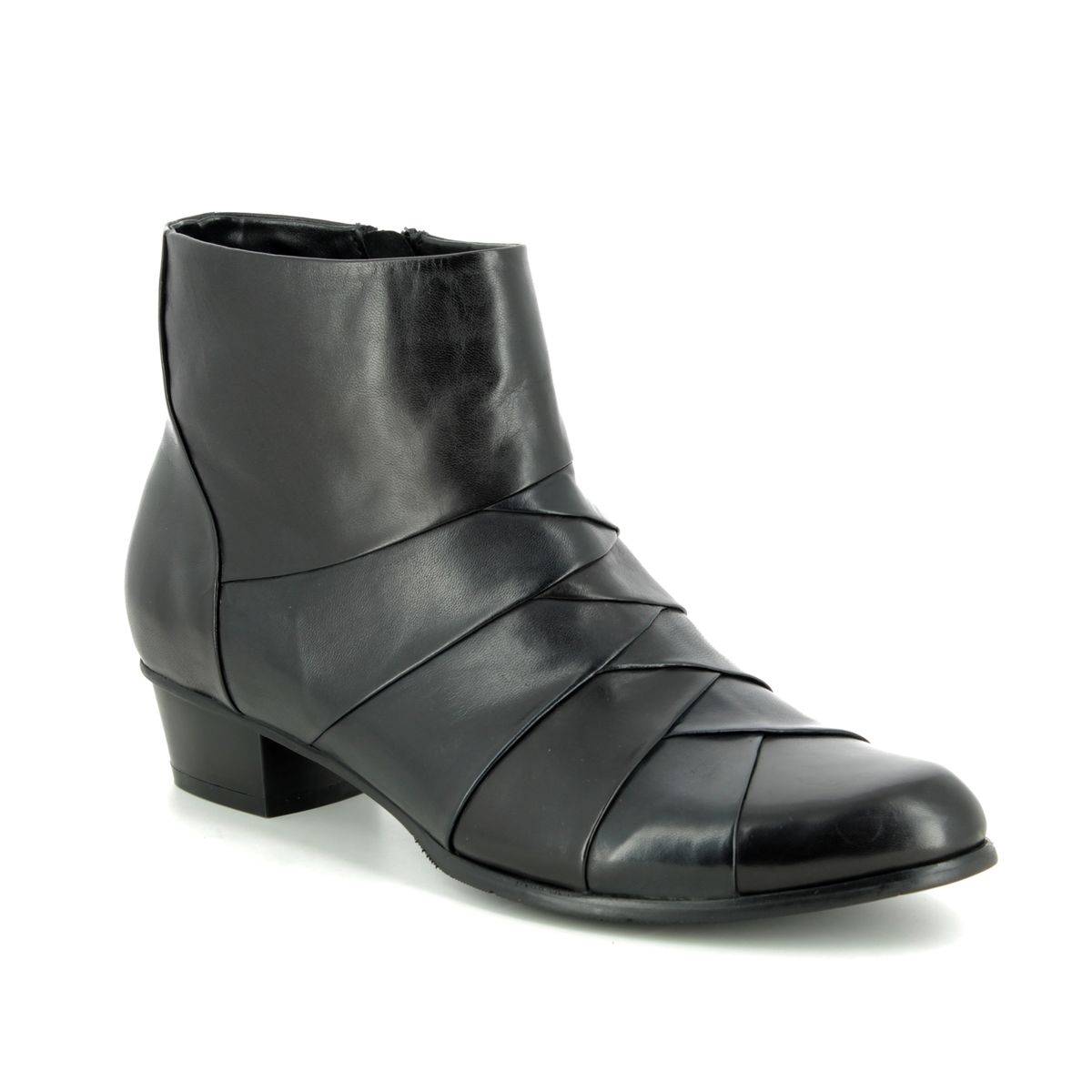 Regarde Le Ciel Stefany 172 Black Navy Womens Boots 9118-30 Ankle Boots In Soft Black Navy Leather In Size 37