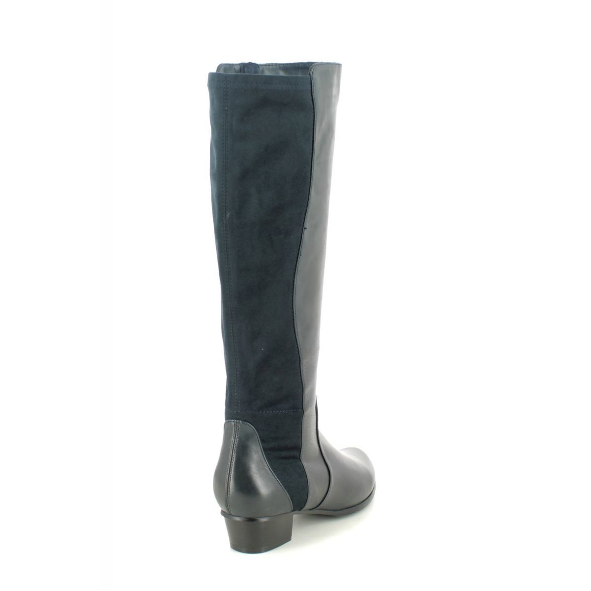 Regarde le Ciel Stefany 274 0274-5432 Navy Leather knee-high boots