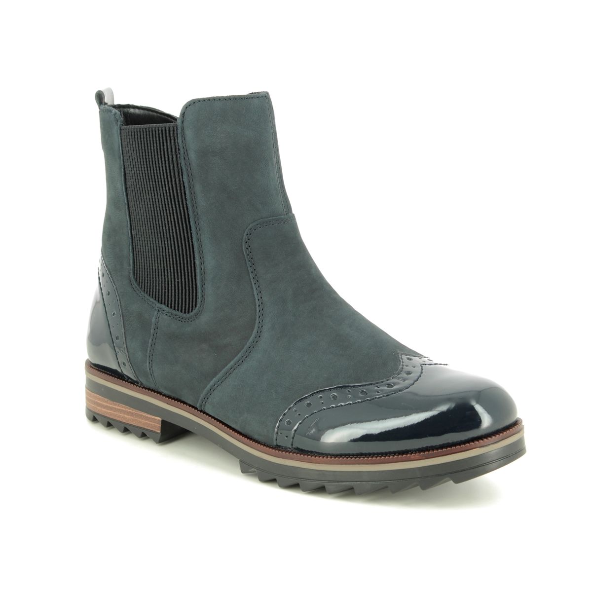 navy patent chelsea boots