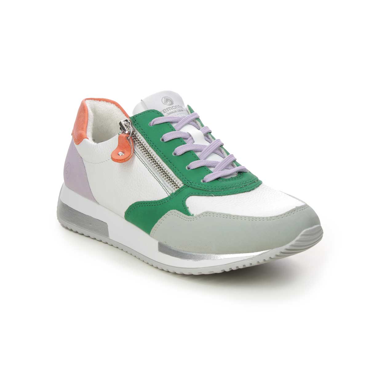 Remonte D0H01-83 Vapod Zip White multi Womens trainers in a Plain Leather and Man-made in Size 38