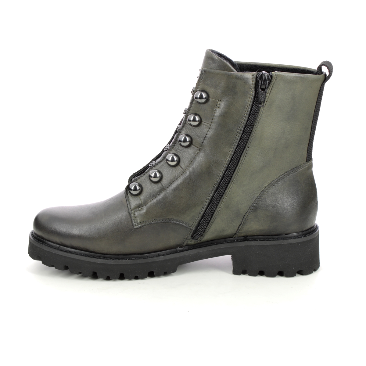 Remonte D8670-52 Docland Olive leather Womens Biker Boots