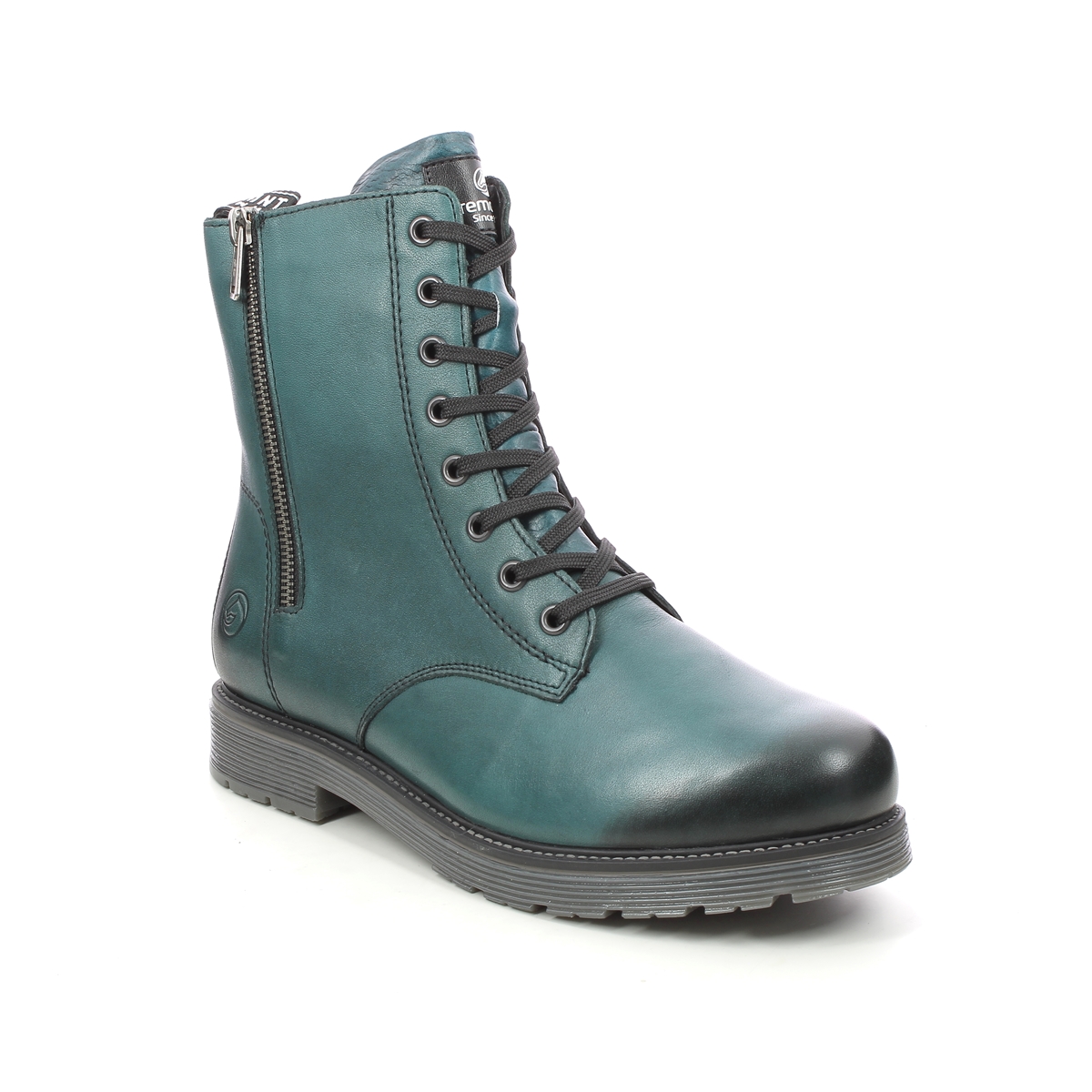 Remonte D4871-12 Docleat Zip Turquoise Leather Womens Lace Up Boots