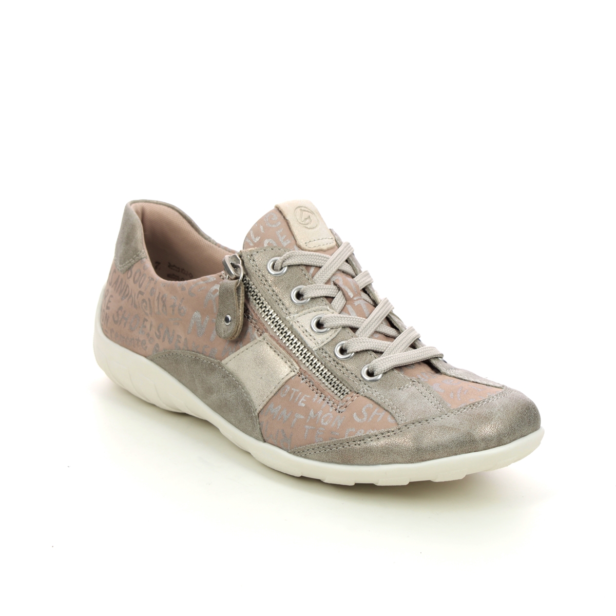 Remonte Livtext 21 Light Gold Womens Lacing Shoes R3403-60 In Size 41 In Plain Light Gold