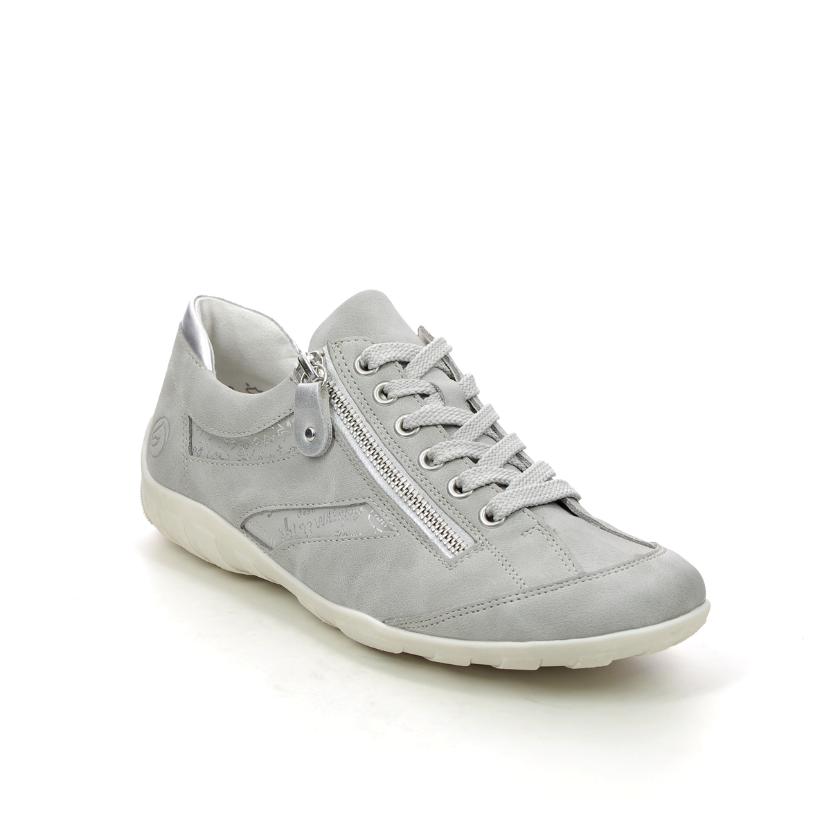 Remonte R3402-40 Livzip 21 Light Grey Womens lacing shoes in a Plain Man-made in Size 42