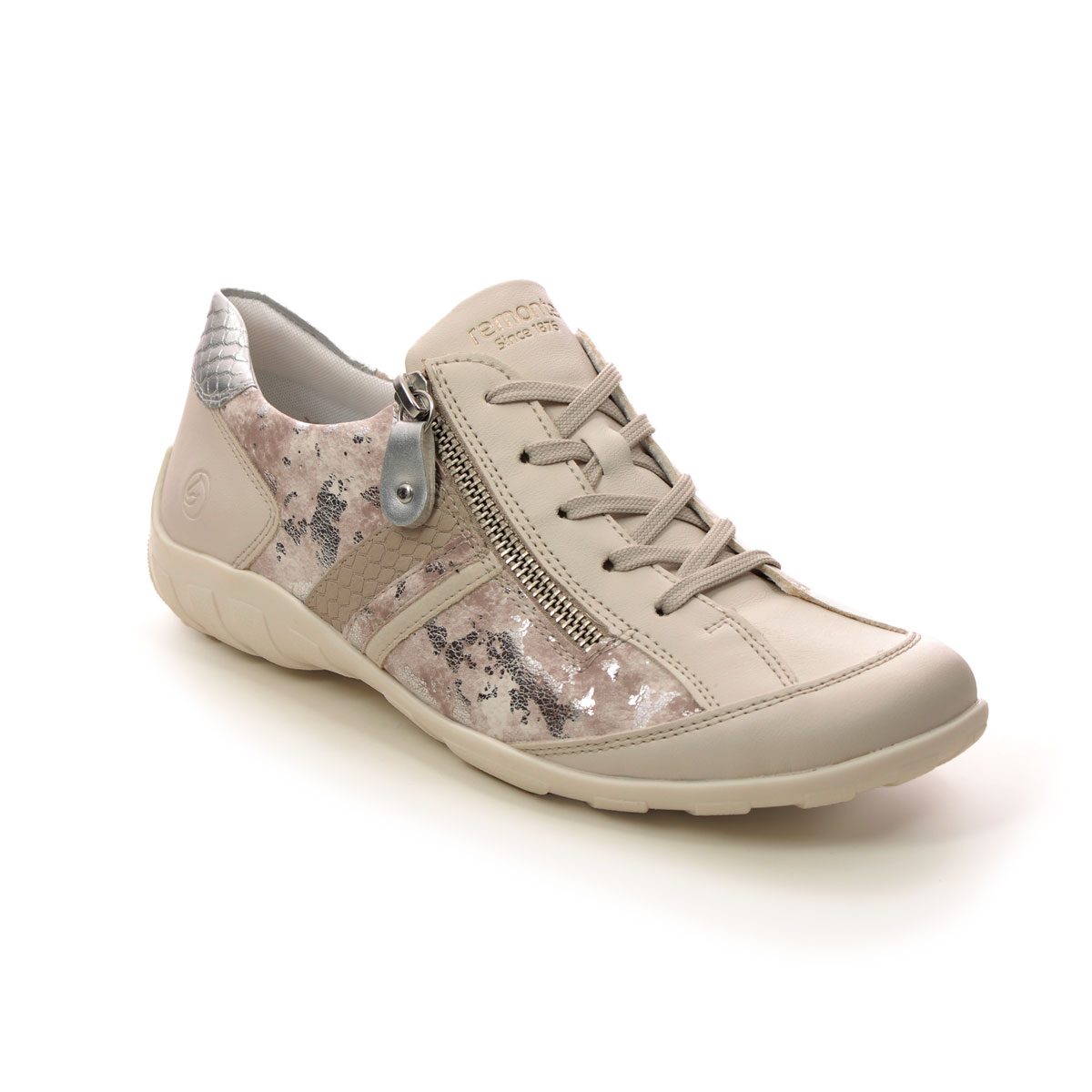 Remonte Livzipas Beige Gold Womens Lacing Shoes R3407-60 In Size 42 In Plain Beige Gold