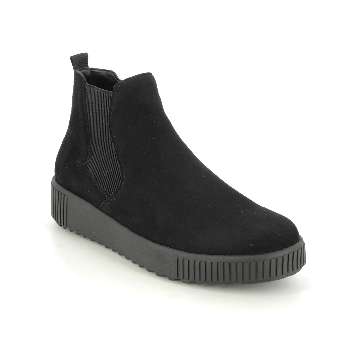Remonte R7994-01 Lourdes Black Suede Womens Chelsea Boots in a Plain Leather in Size 37
