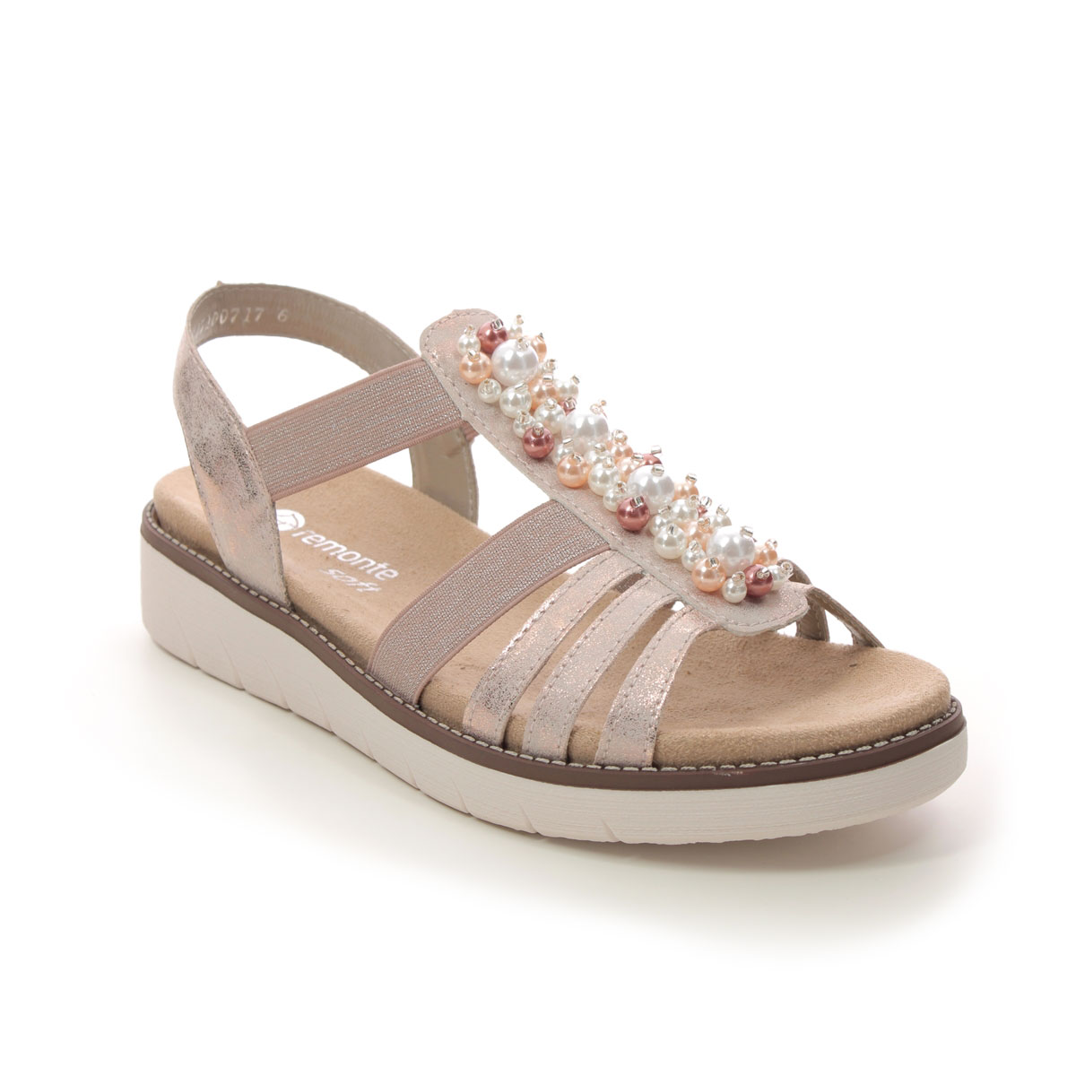 Remonte Maribead Rose Gold Womens Comfortable Sandals D2047-31 In Size 39 In Plain Rose Gold