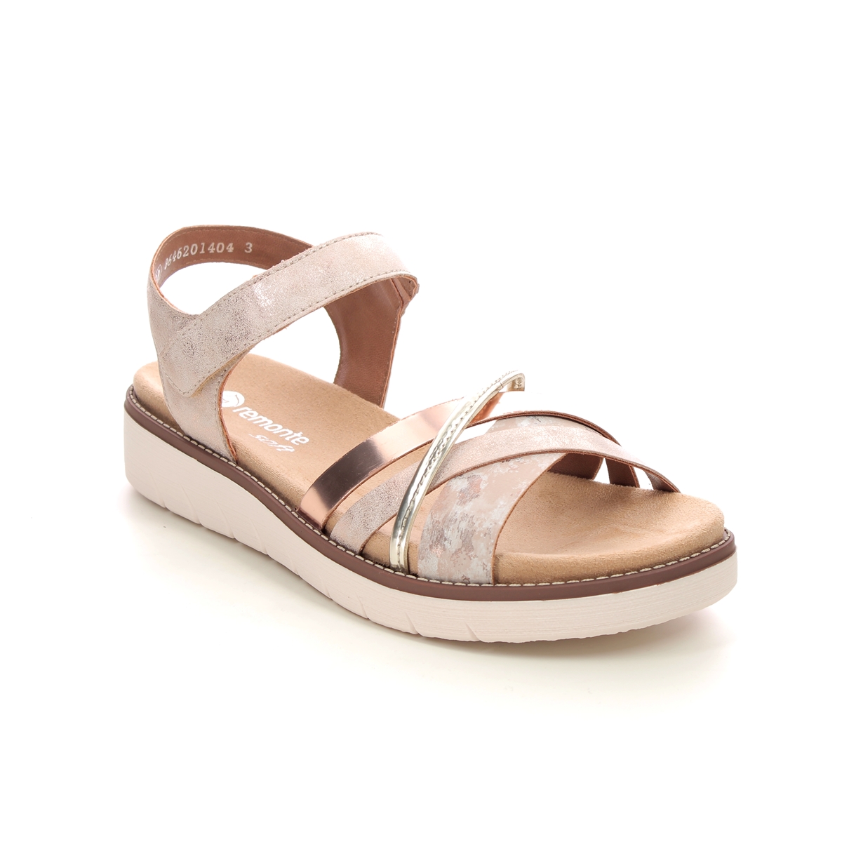 Remonte Marisa Rose Gold Womens Flat Sandals D2058-31 In Size 39 In Plain Rose Gold