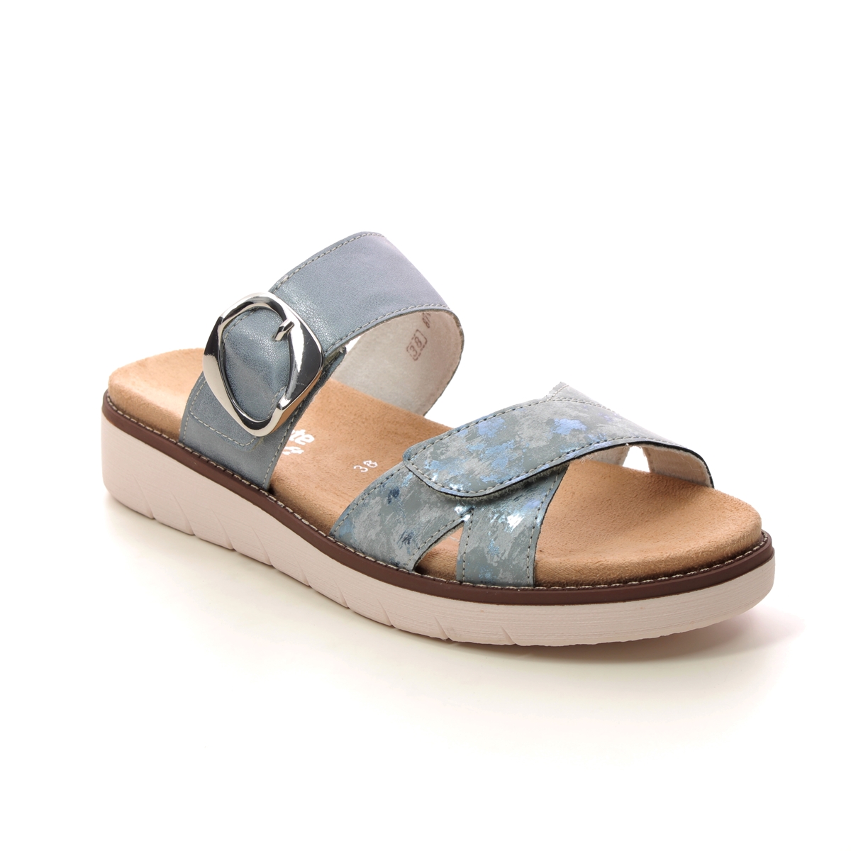 Remonte Marislide Blue Womens Slide Sandals D2048-12 In Size 39 In Plain Blue