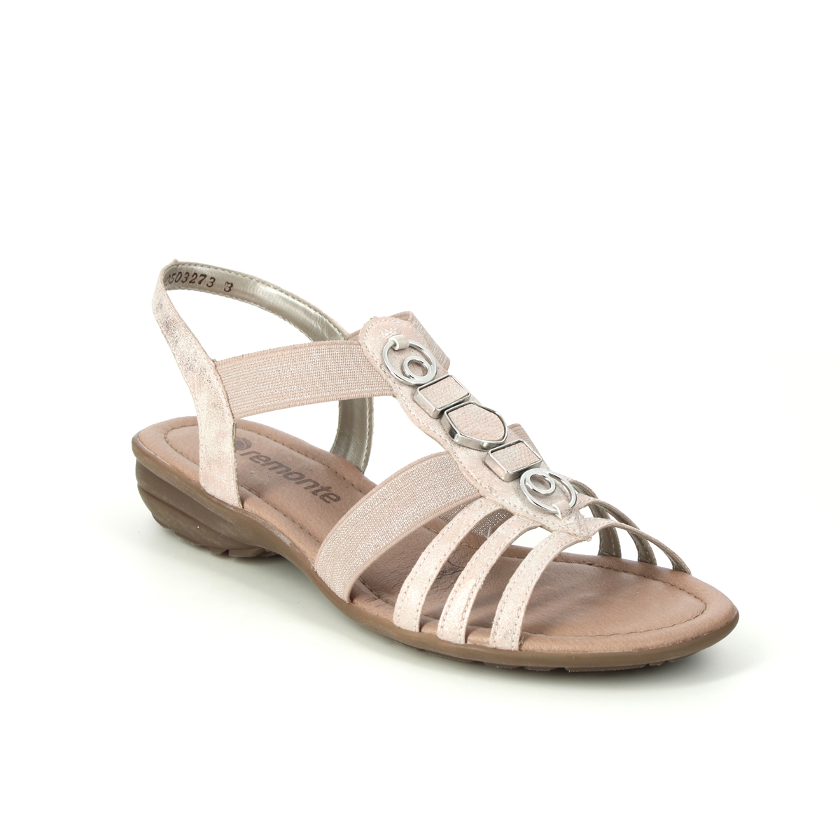 Remonte Odet Rose Gold Womens Comfortable Sandals R3654-31 In Size 41 In Plain Rose Gold