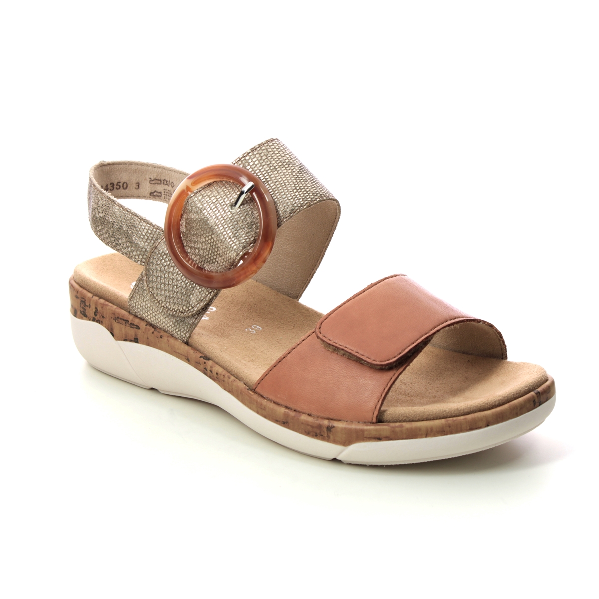 Remonte R6853-90 Paribuck Tan Leather Womens Comfortable Sandals in a Plain Leather and Man-made in Size 41