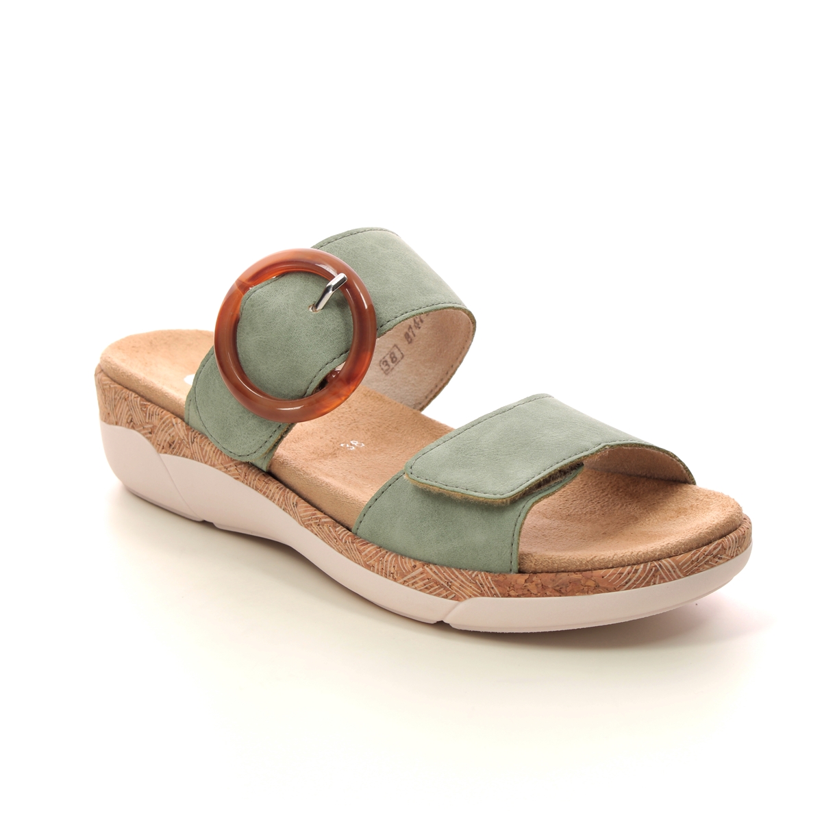 Remonte Parislide Mint Green Womens Slide Sandals R6858-52 In Size 36 In Plain Mint Green