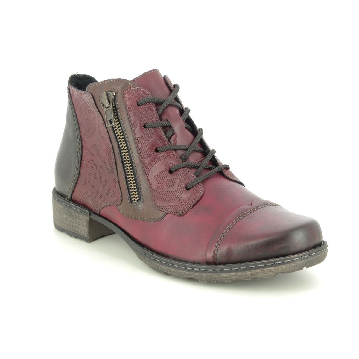 Spytte ud anden Danmark Remonte Peeshel D4378-35 Wine leather Lace Up Boots