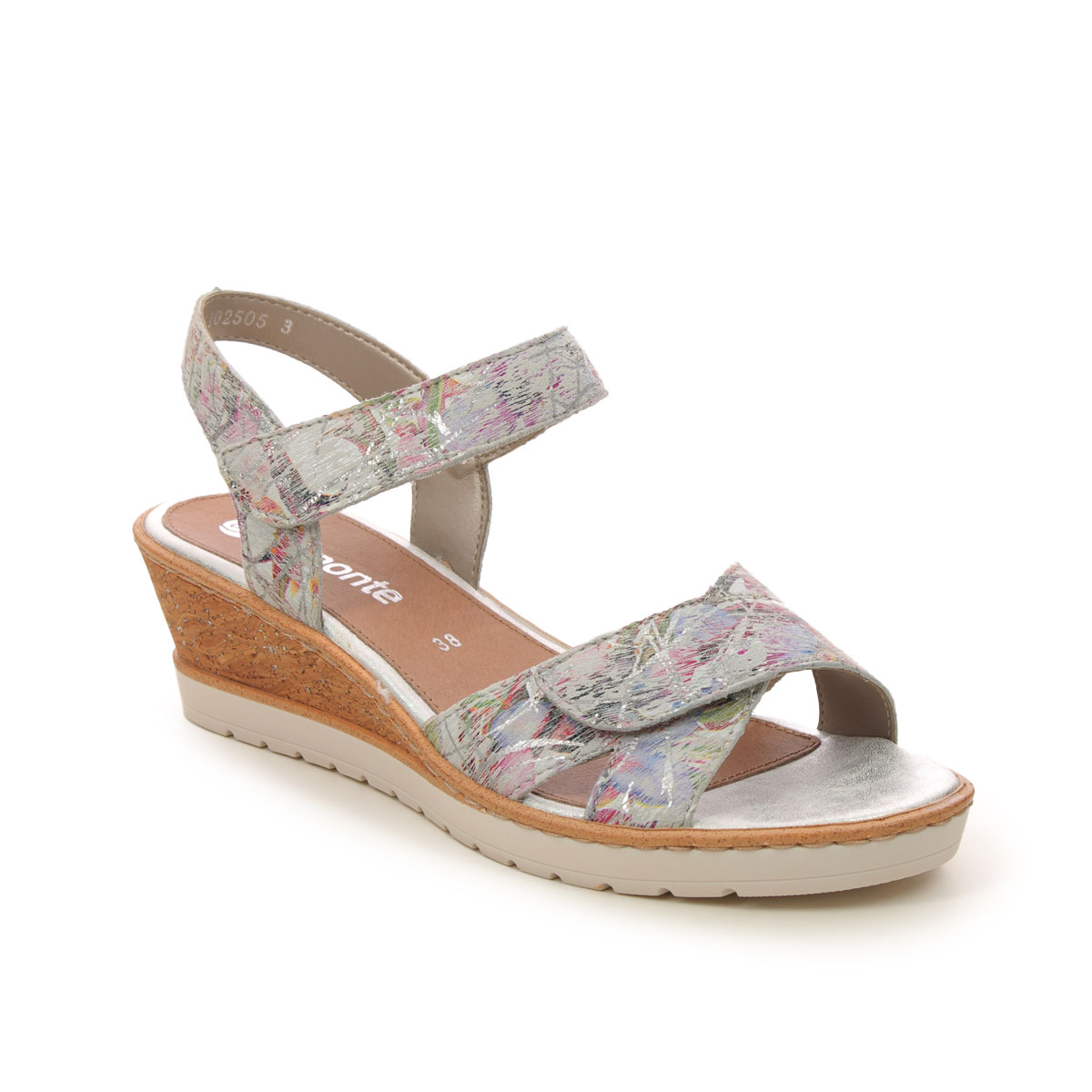 Remonte R6252-92 Hyfavel Floral print Womens Wedge Sandals in a Plain Leather in Size 40