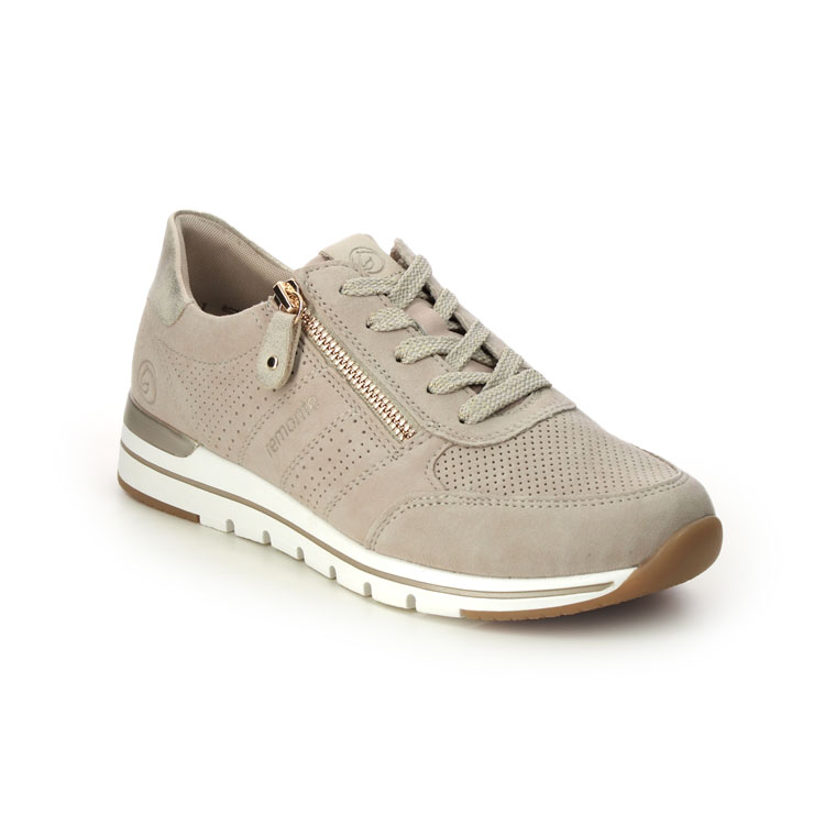 Remonte R6705-60 Govizip Beige suede Womens trainers in a Plain Leather in Size 40