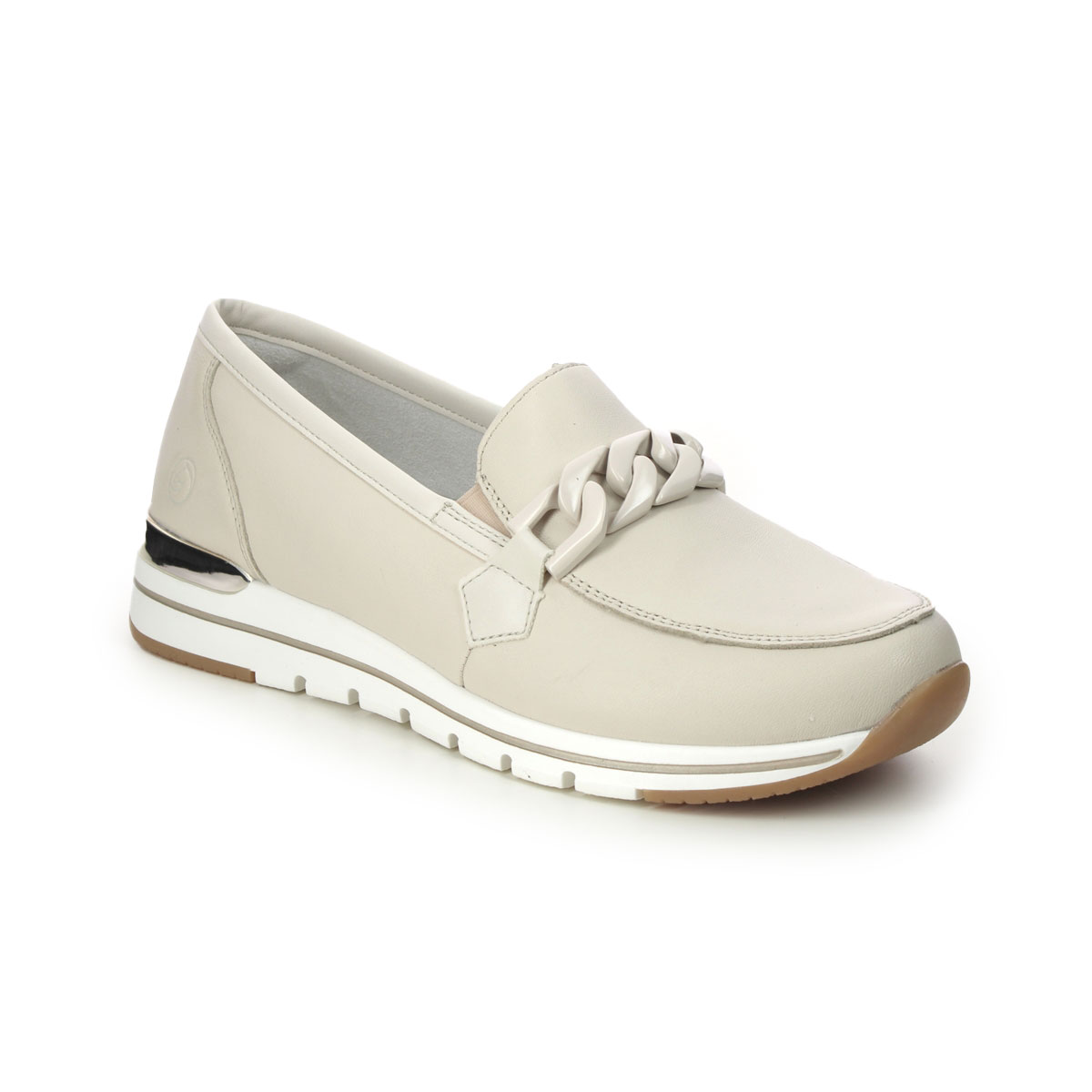 Remonte R6711-60 Govifactor Beige leather Womens loafers in a Plain Leather in Size 40