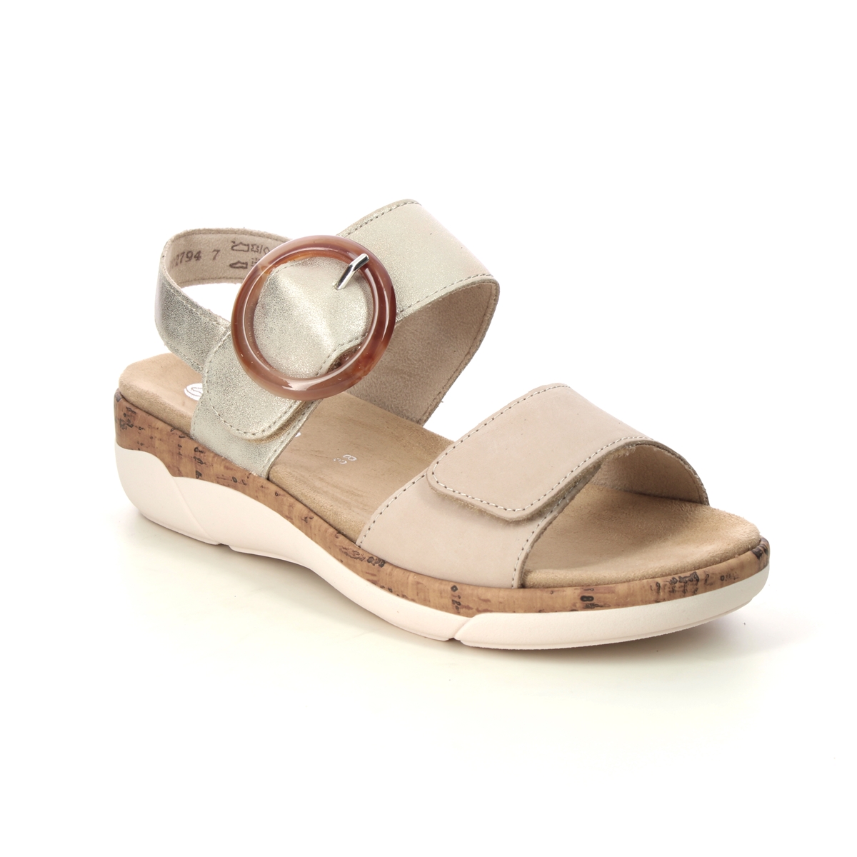 Remonte R6853-61 Paribuck Beige Womens Comfortable Sandals in a Plain Leather in Size 41