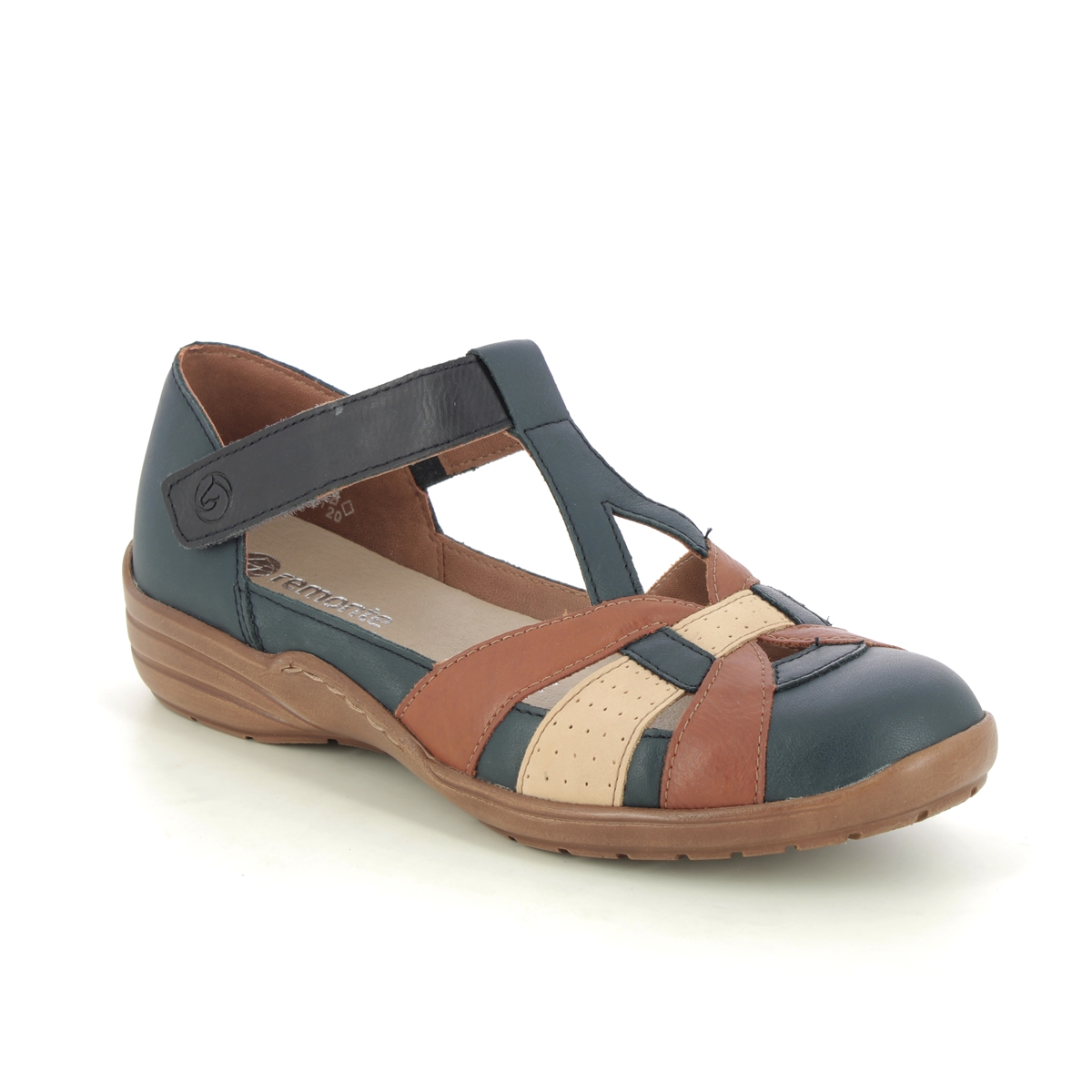 Remonte R7601-14 Bertavall Navy Leather Womens Closed Toe Sandals in a Plain Leather and Man-made in Size 40