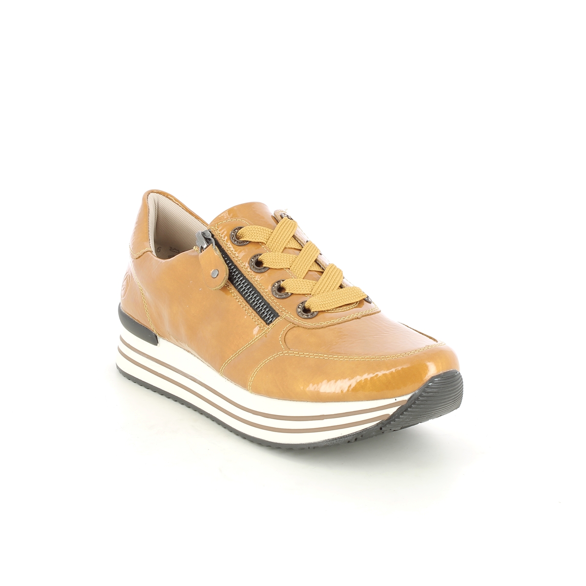 Remonte D1302-69 Ranger 2 Yellow Patent Womens trainers in a Plain Man-made in Size 39