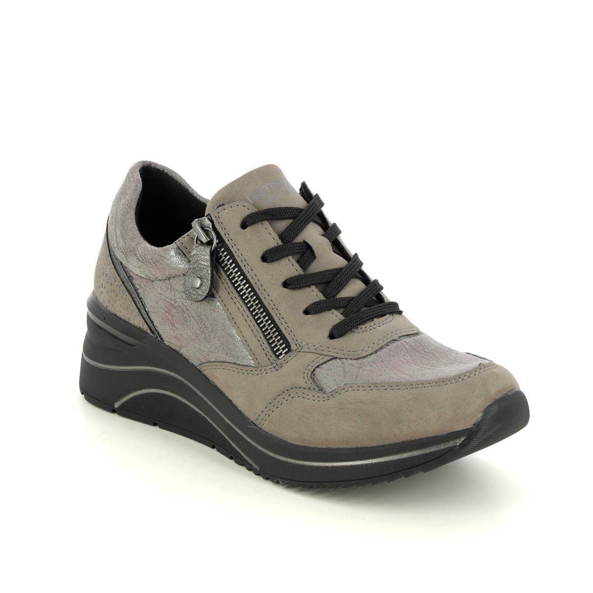 Remonte Ranzip Wedge Grey Womens Trainers D0T01-42 In Size 38 In Plain Grey